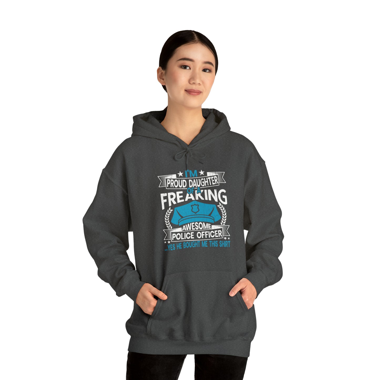 Proud Daughter of Freakin Awesome Police Officer Unisex Heavy Blend™ Hooded Sweatshirt