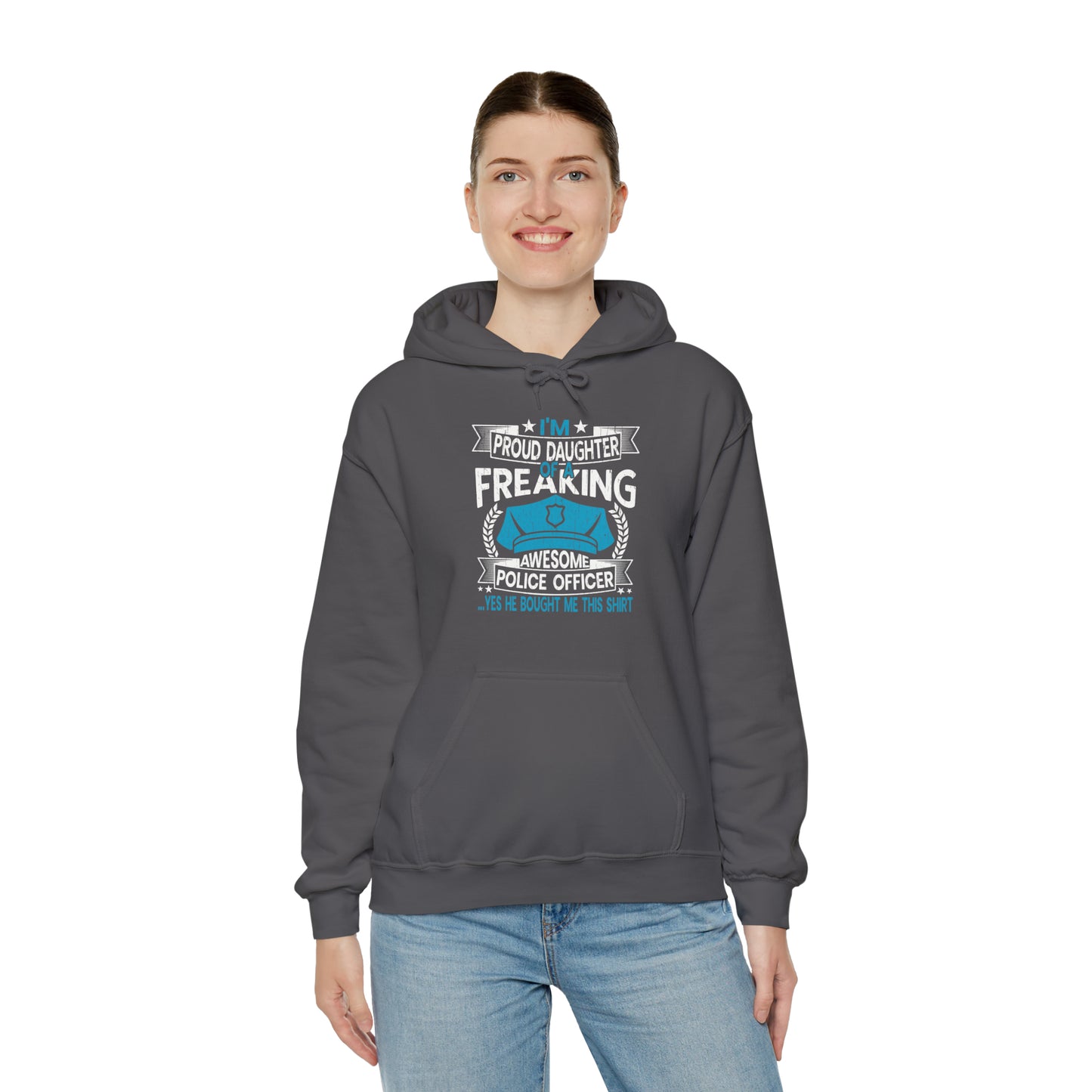 Proud Daughter of Freakin Awesome Police Officer Unisex Heavy Blend™ Hooded Sweatshirt