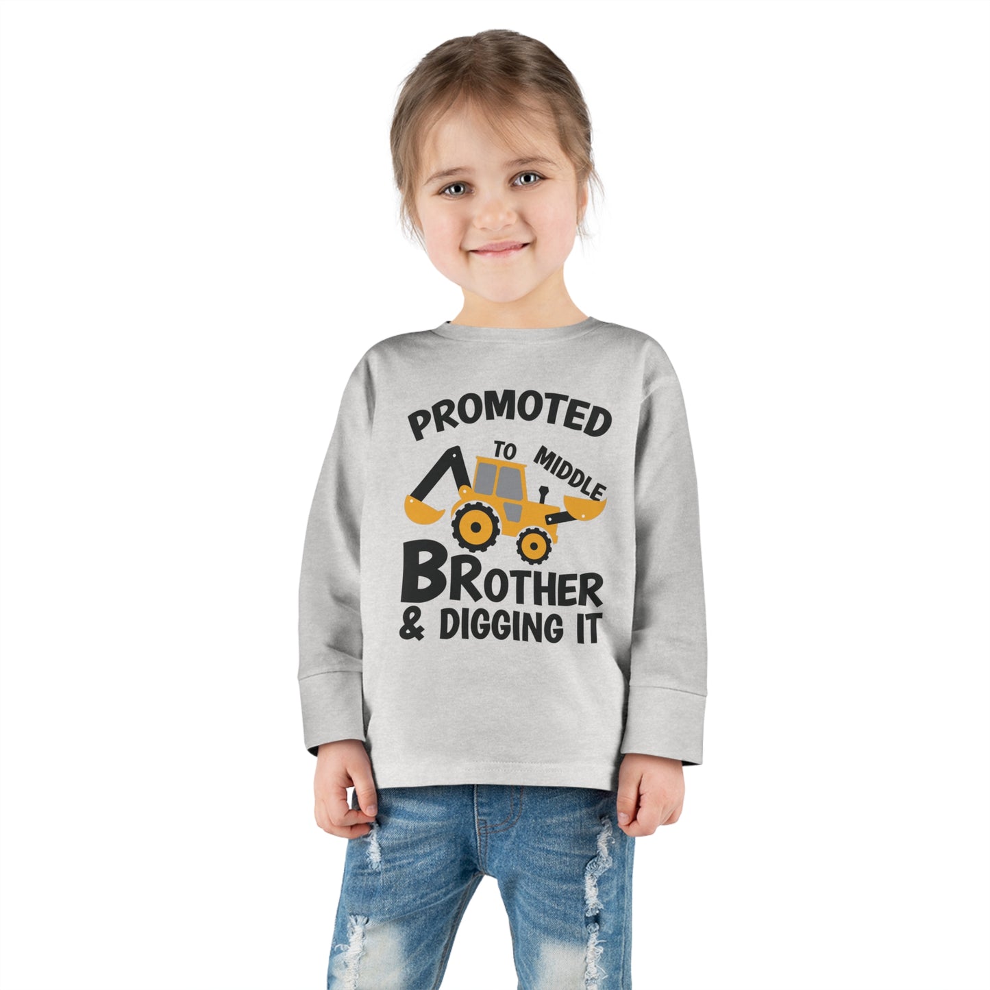 Promoted to Middle Brother and Diggin It Toddler Long Sleeve Tee