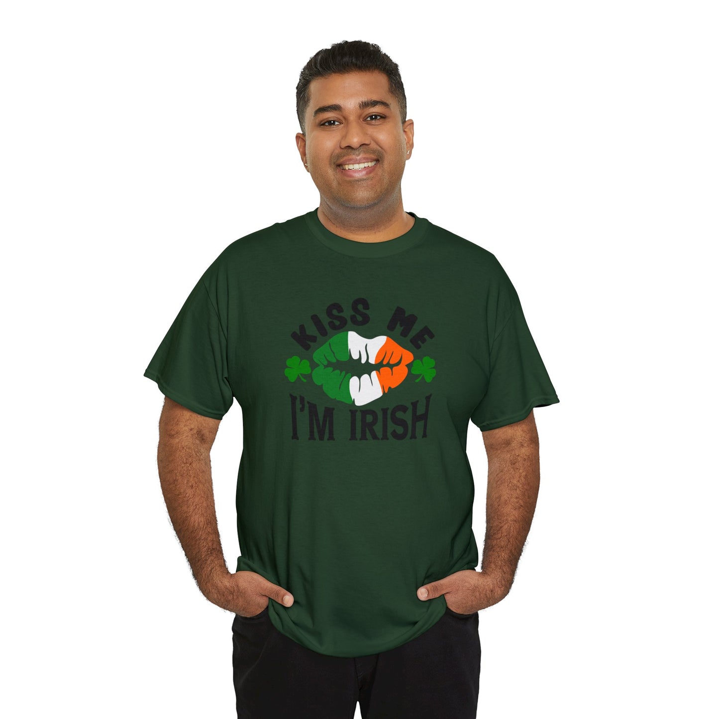 Kiss Me Im Irish St Patricks Day Unisex Heavy Cotton Tee