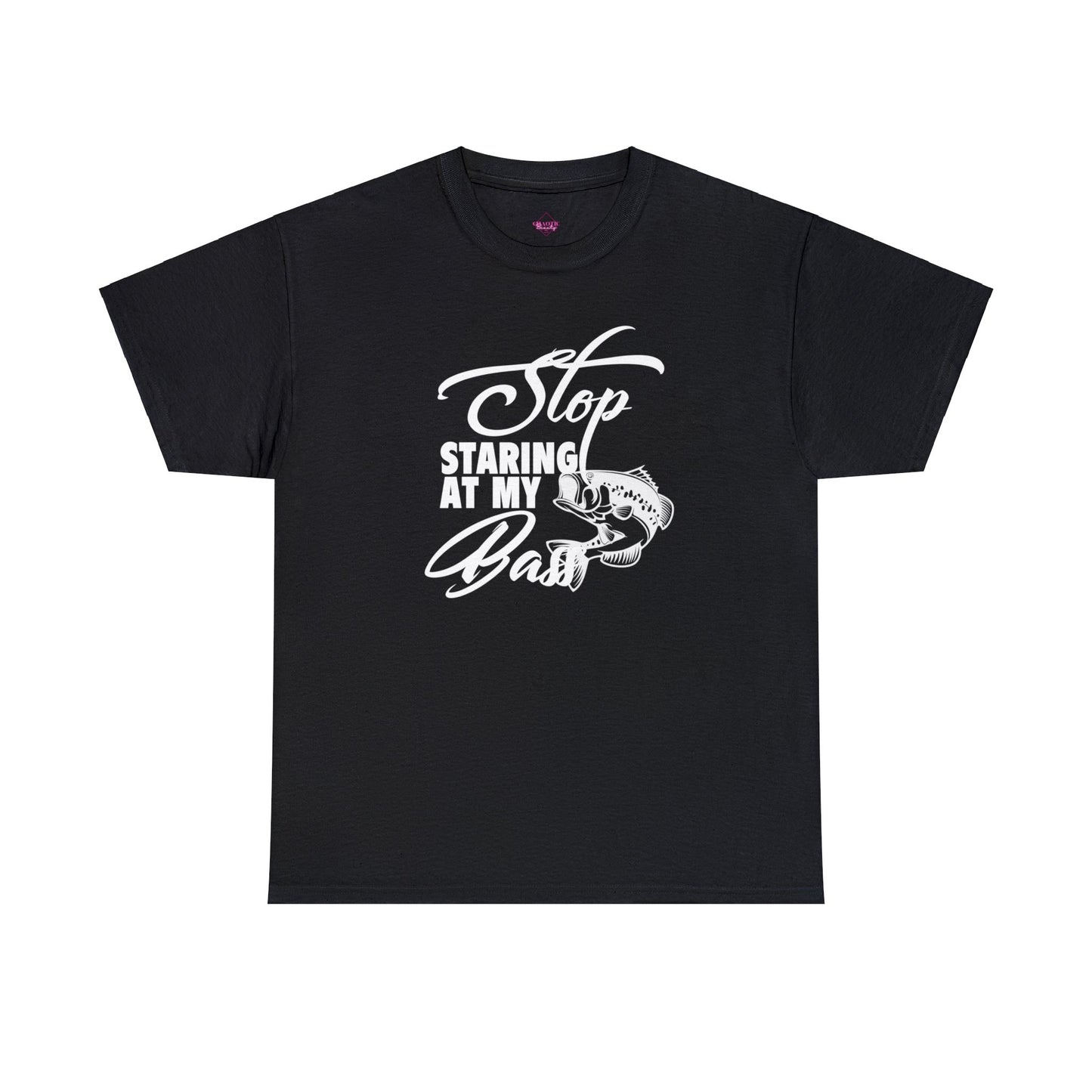 Stop Staring At My Bass Unisex Heavy Cotton Tee