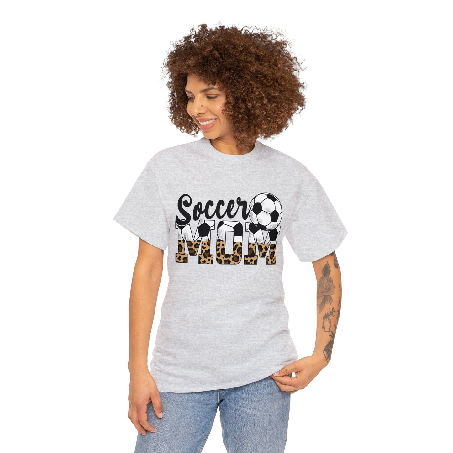 Soccer MOM Leopard print Unisex Heavy Cotton Tee