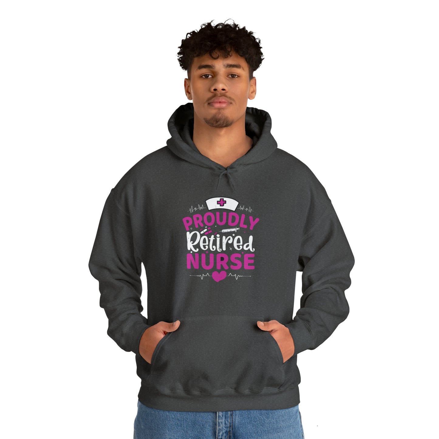 Proudly Retired Nurse Unisex Heavy Blend™ Hooded Sweatshirt