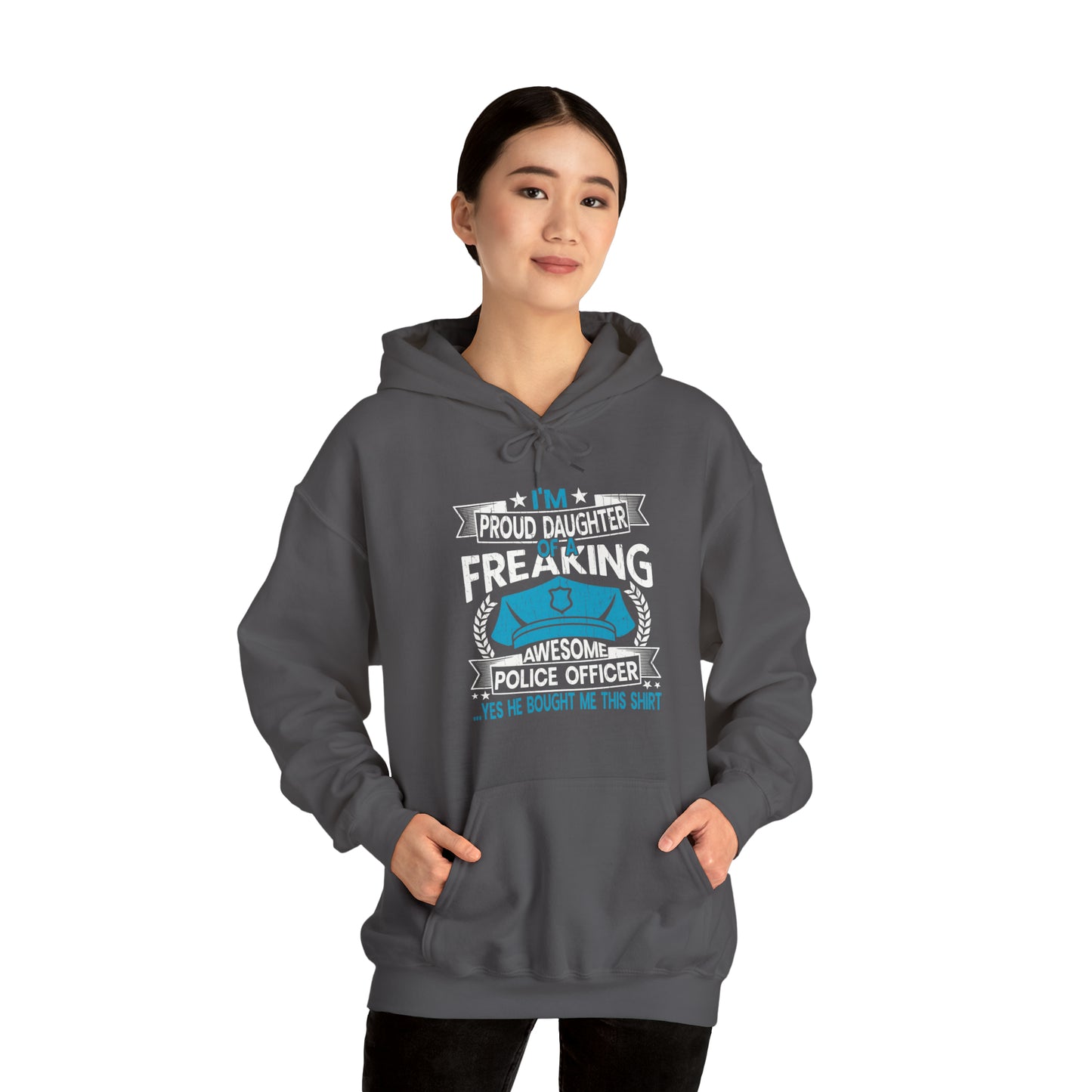 Proud Daughter of Freakin Awesome Police Officer Unisex Heavy Blend™ Hooded Sweatshirt