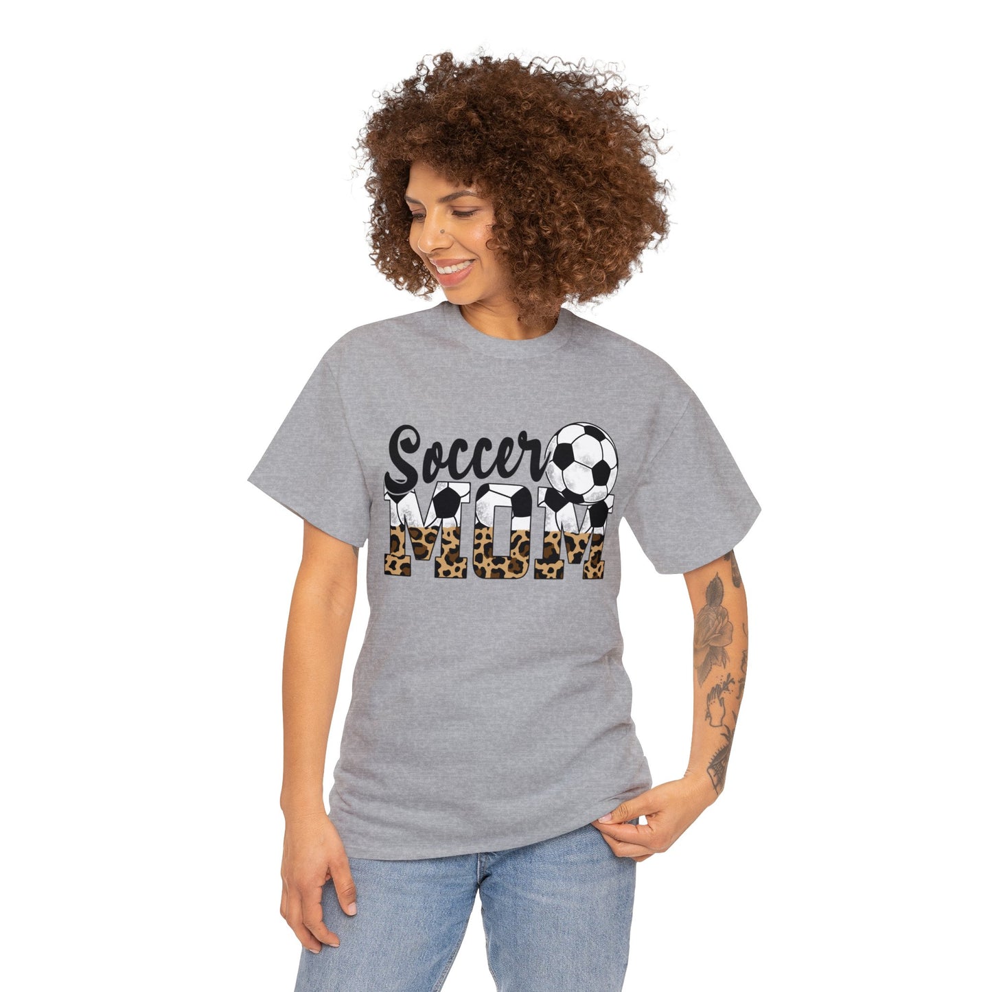 Soccer MOM Leopard print Unisex Heavy Cotton Tee