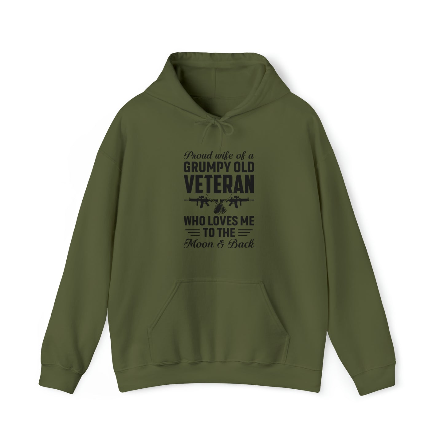 Proud Wife Grumpy Veteran Unisex Heavy Blend™ Hooded Sweatshirt