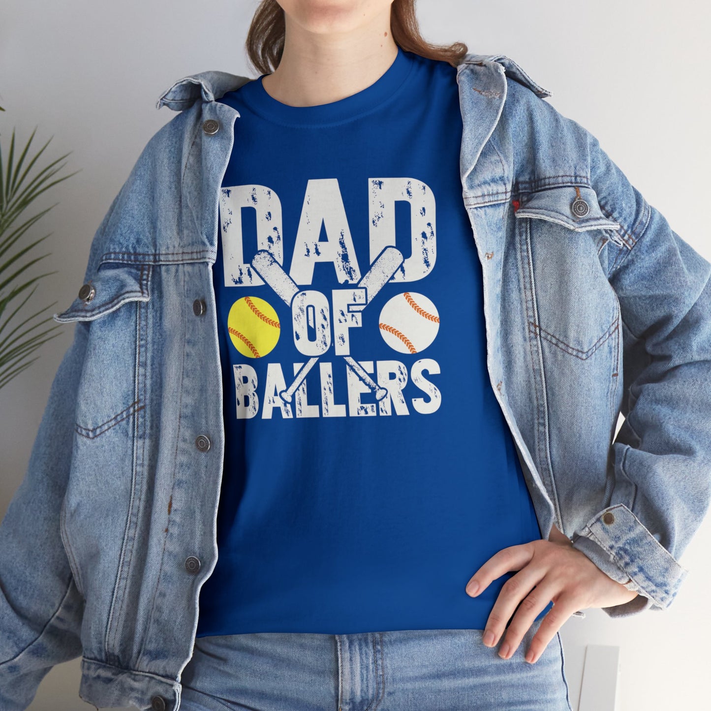 Dad of Ballers baseball shirt Unisex Heavy Cotton Tee