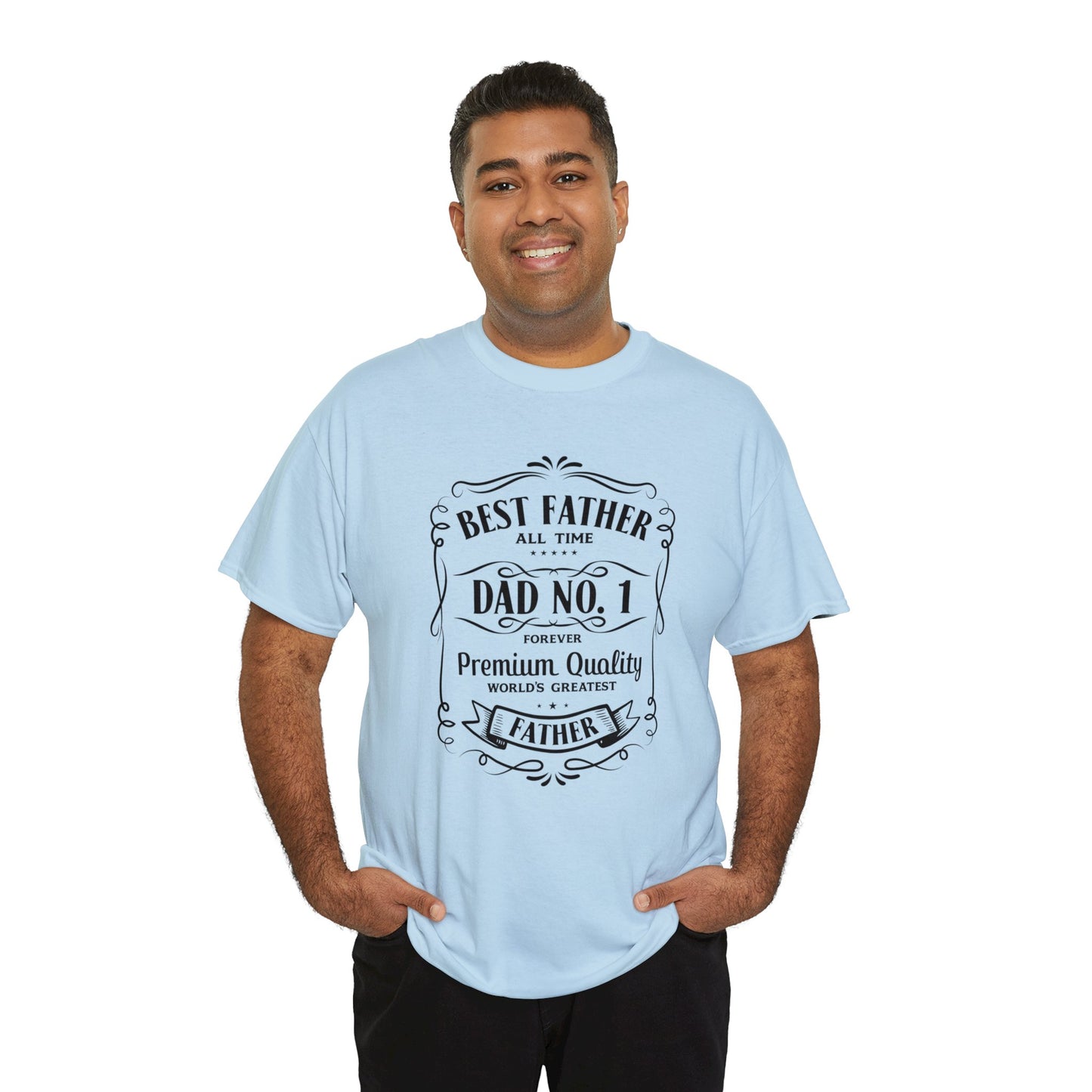 Best Father NO.1 whiskey label design Unisex Heavy Cotton Tee