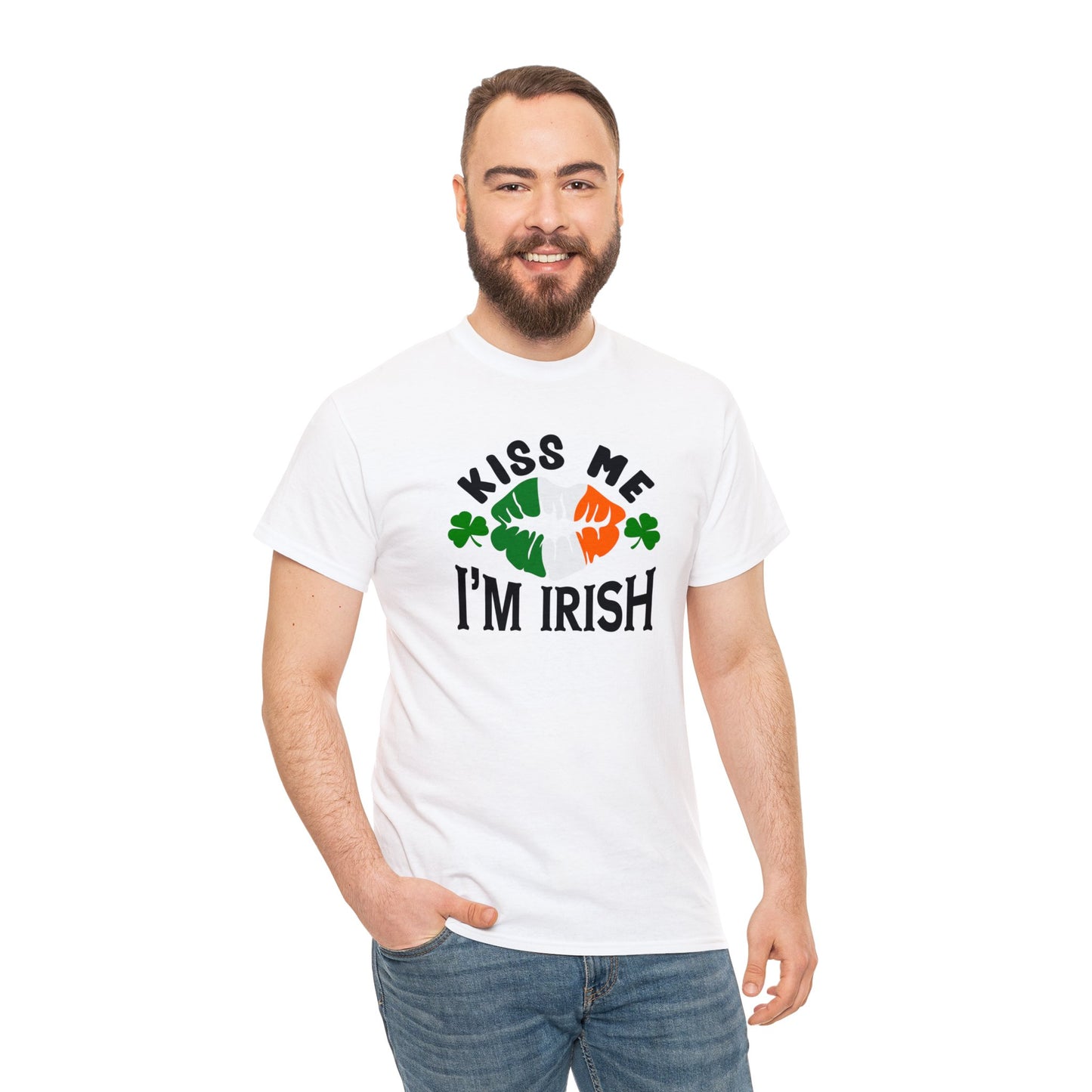 Kiss Me Im Irish St Patricks Day Unisex Heavy Cotton Tee