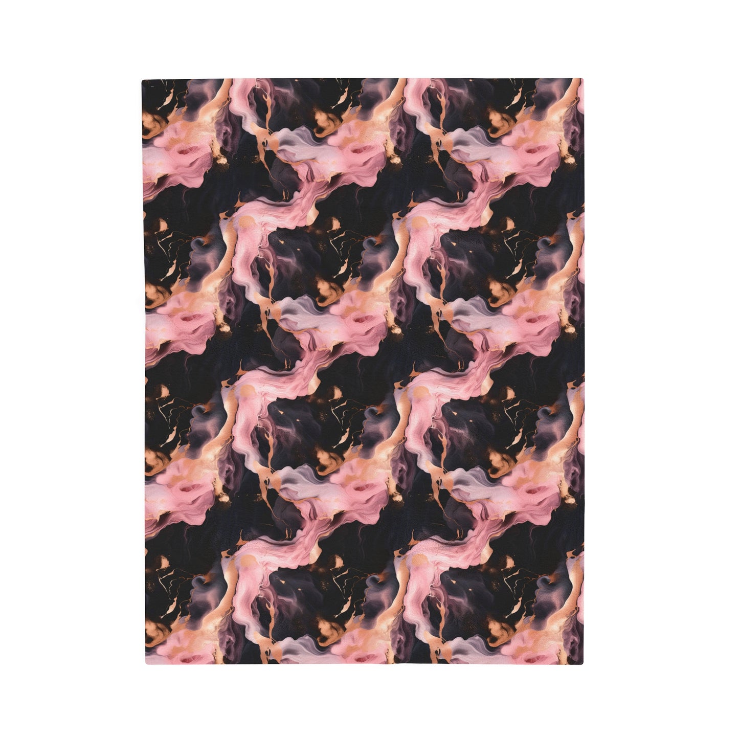 Pink & Black Marble Velveteen Plush Blanket