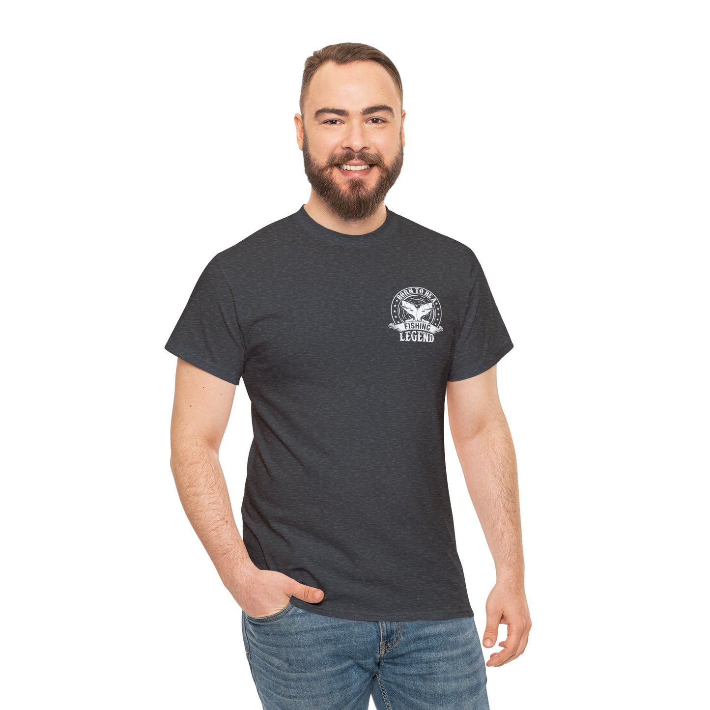 Born To Be A Fishing Legend Unisex Heavy Cotton Tee