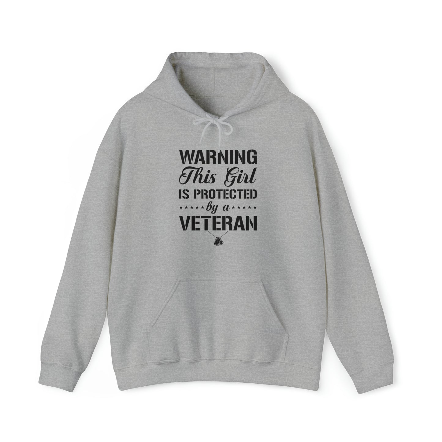 Warning This Girl is Protected by a Veteran Unisex Heavy Blend™ Hooded Sweatshirt