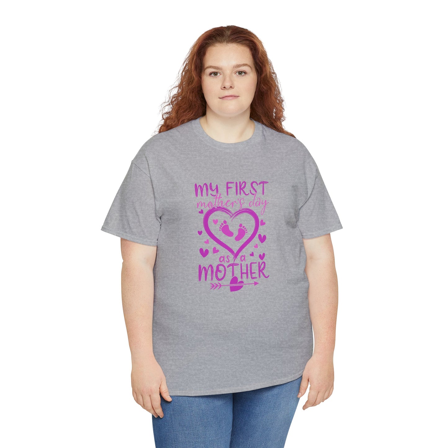 My 1st Mothers Day as a Mom Pink Unisex Heavy Cotton Tee
