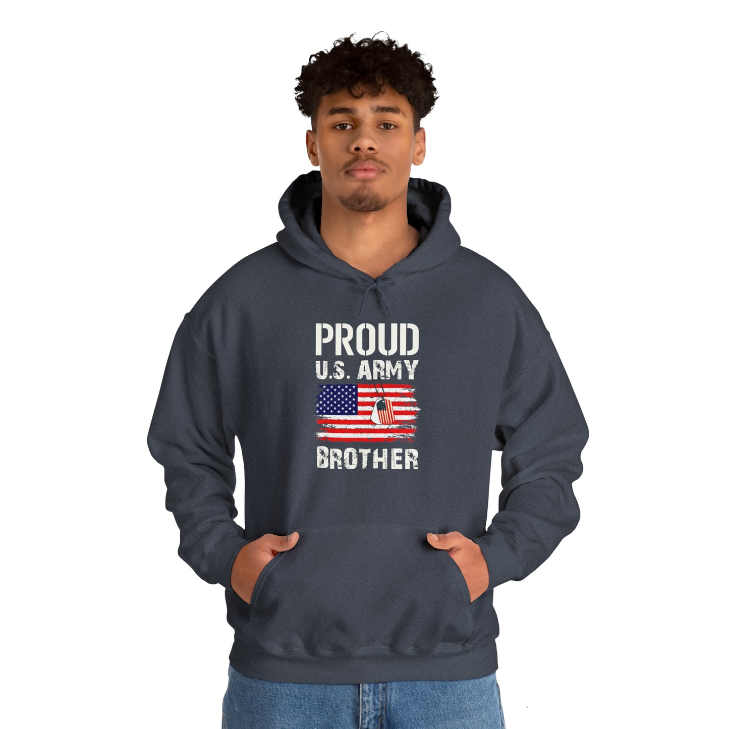 Proud US Army Brother Unisex Heavy Blend™ Hooded Sweatshirt