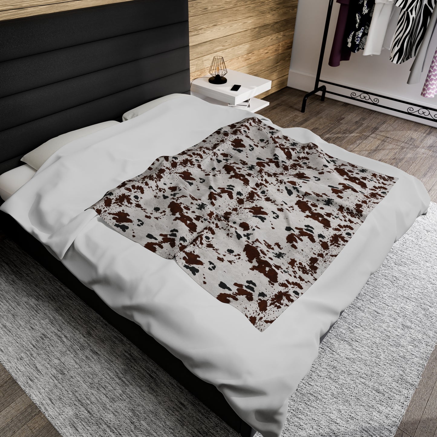 Cowhide print Velveteen Plush Blanket