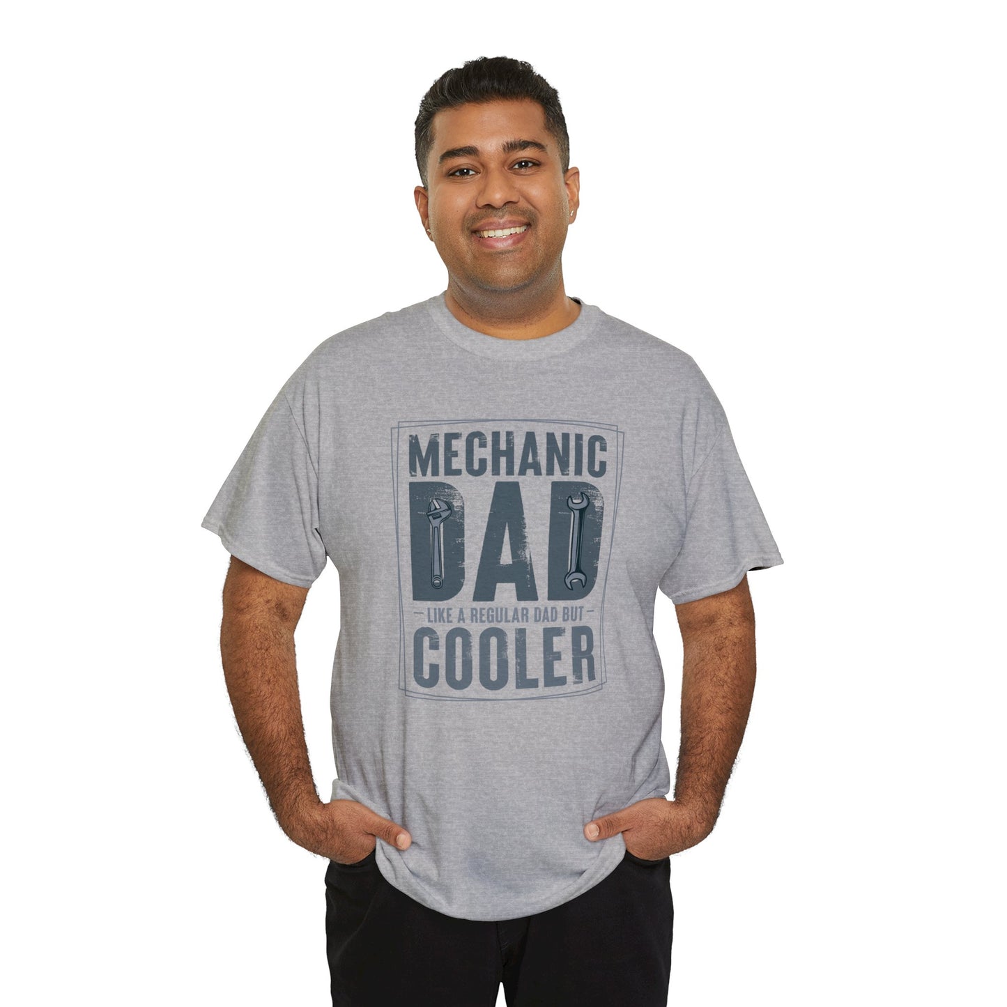 Mechanic Dad Like a Regular Dad But Cooler Unisex Heavy Cotton Tee
