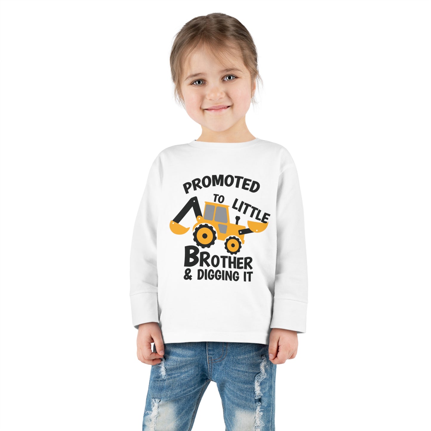 Promoted to Little Brother and Diggin It Toddler Long Sleeve Tee