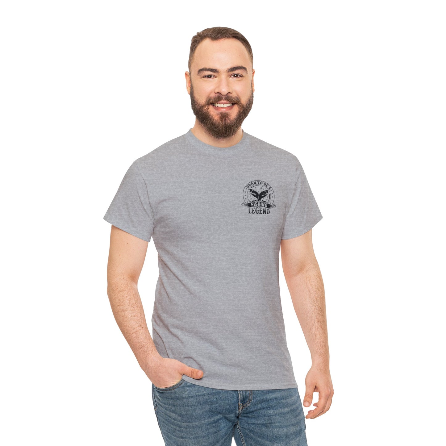 Born To Be A Fishing Legend Unisex Heavy Cotton Tee