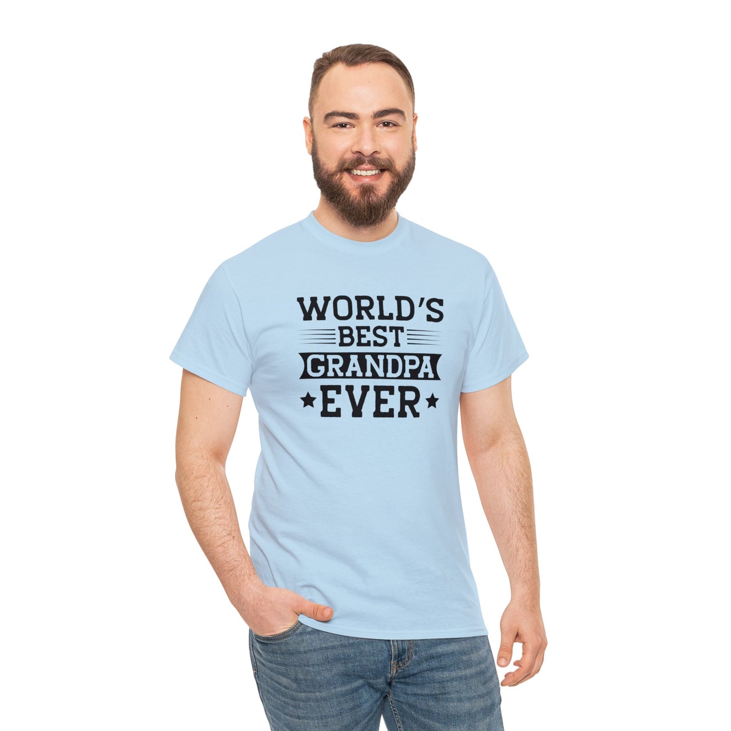 World's Best Grandpa Ever Unisex Heavy Cotton Tee