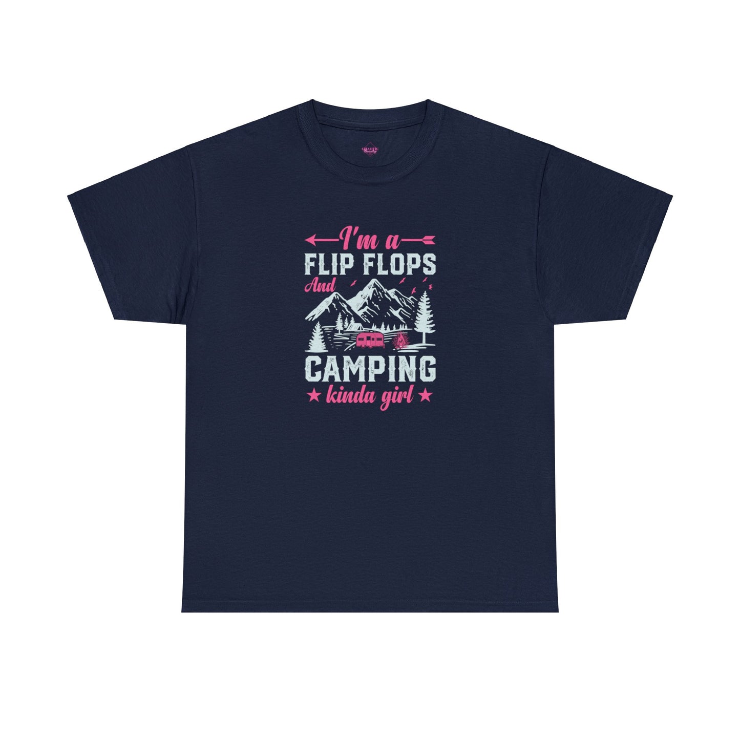 FlipFlops Camping Kinda Girl Unisex Heavy Cotton Tee