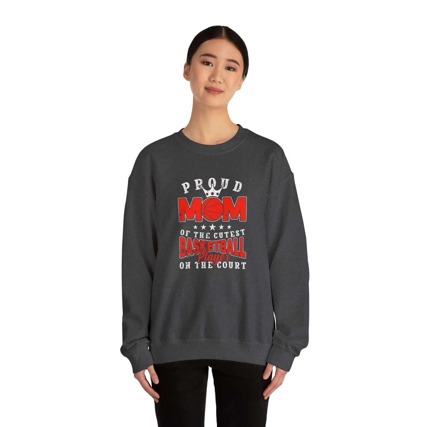 Proud Basketball MOM Unisex Heavy Blend™ Crewneck Sweatshirt