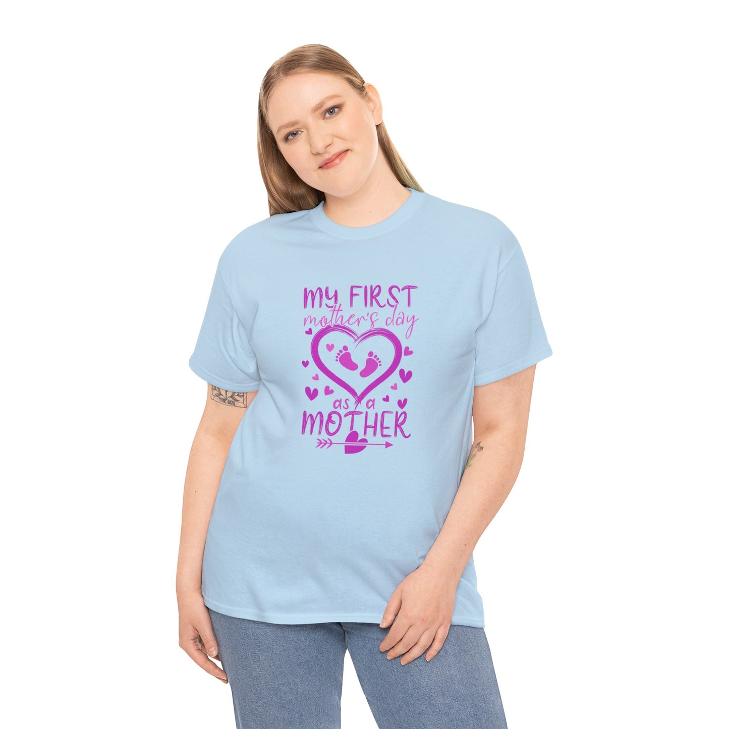 My 1st Mothers Day as a Mom Pink Unisex Heavy Cotton Tee