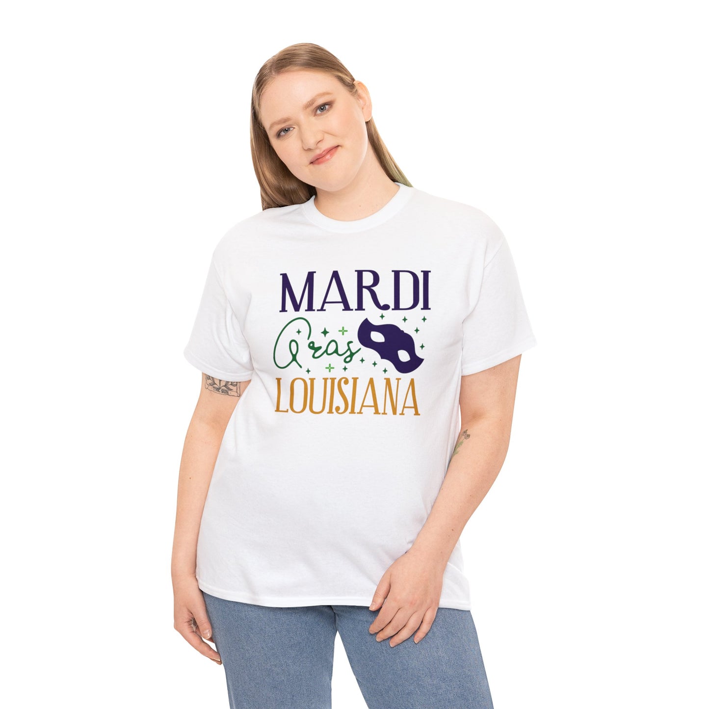 Mardi Gras Louisiana Unisex Heavy Cotton Tee