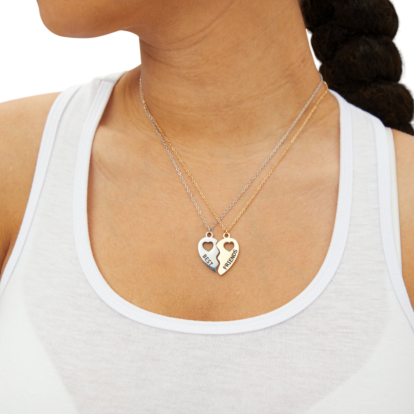 Gorgeous Best Friends Half Heart Necklace Set