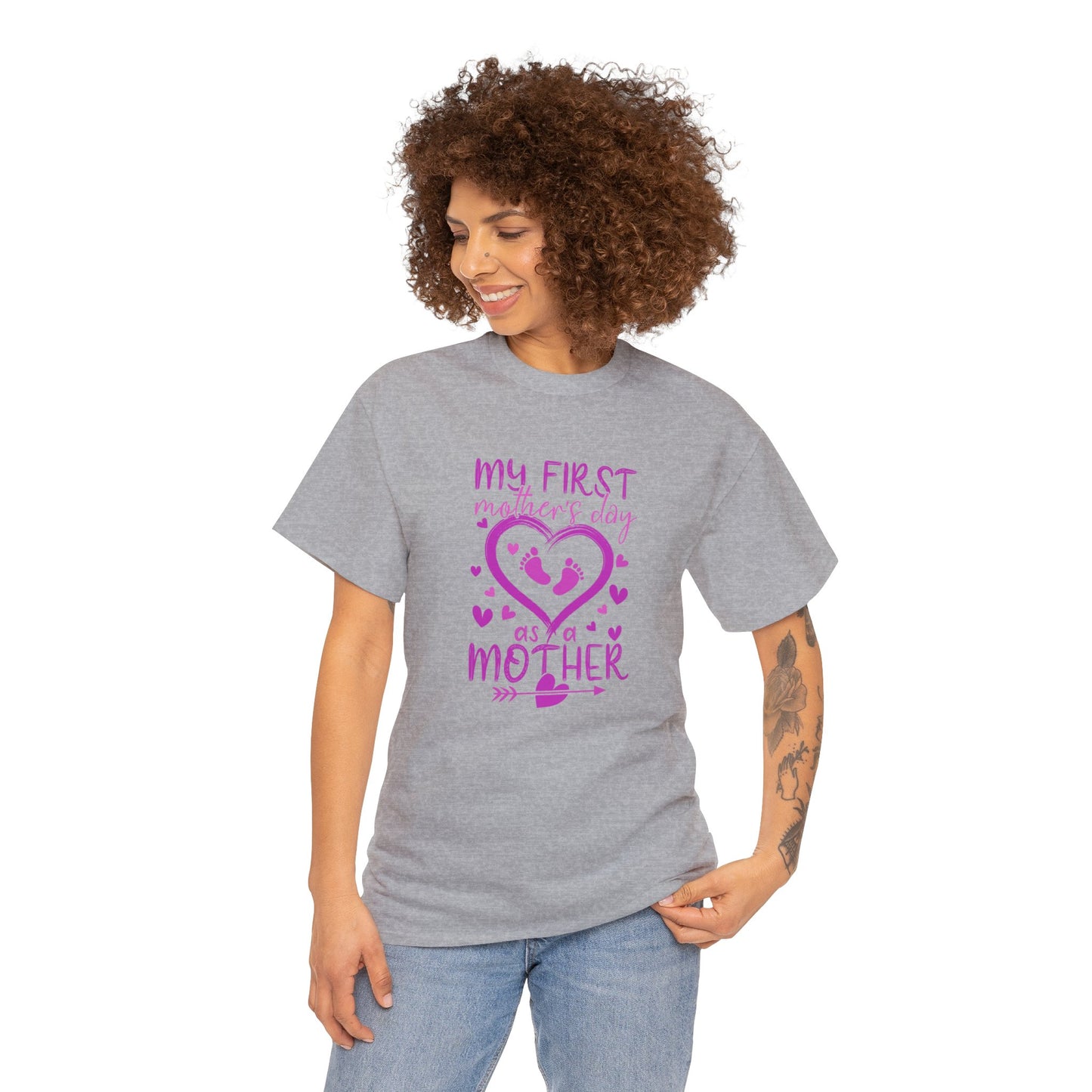 My 1st Mothers Day as a Mom Pink Unisex Heavy Cotton Tee