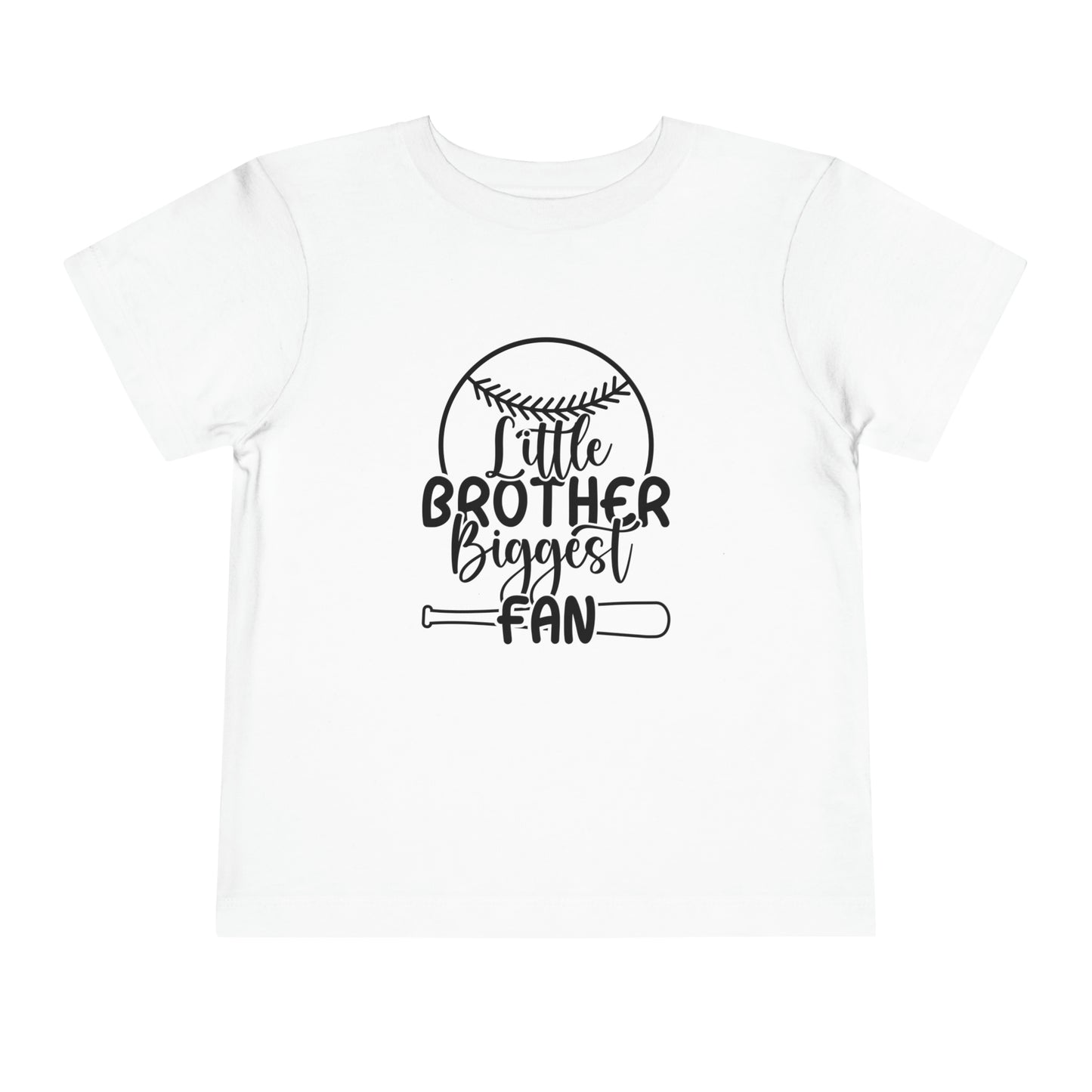 Little Brother Biggest Fan baseball Toddler Short Sleeve Tee
