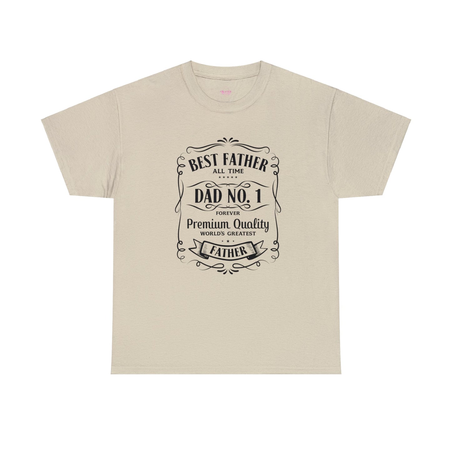 Best Father NO.1 whiskey label design Unisex Heavy Cotton Tee