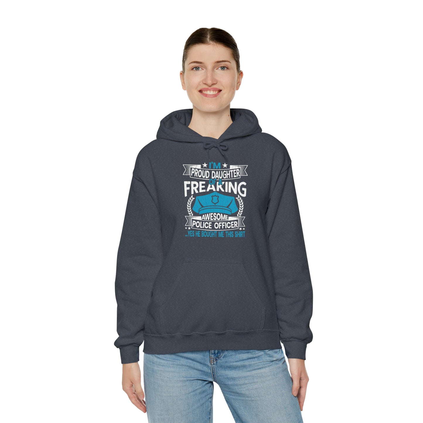 Proud Daughter of Freakin Awesome Police Officer Unisex Heavy Blend™ Hooded Sweatshirt