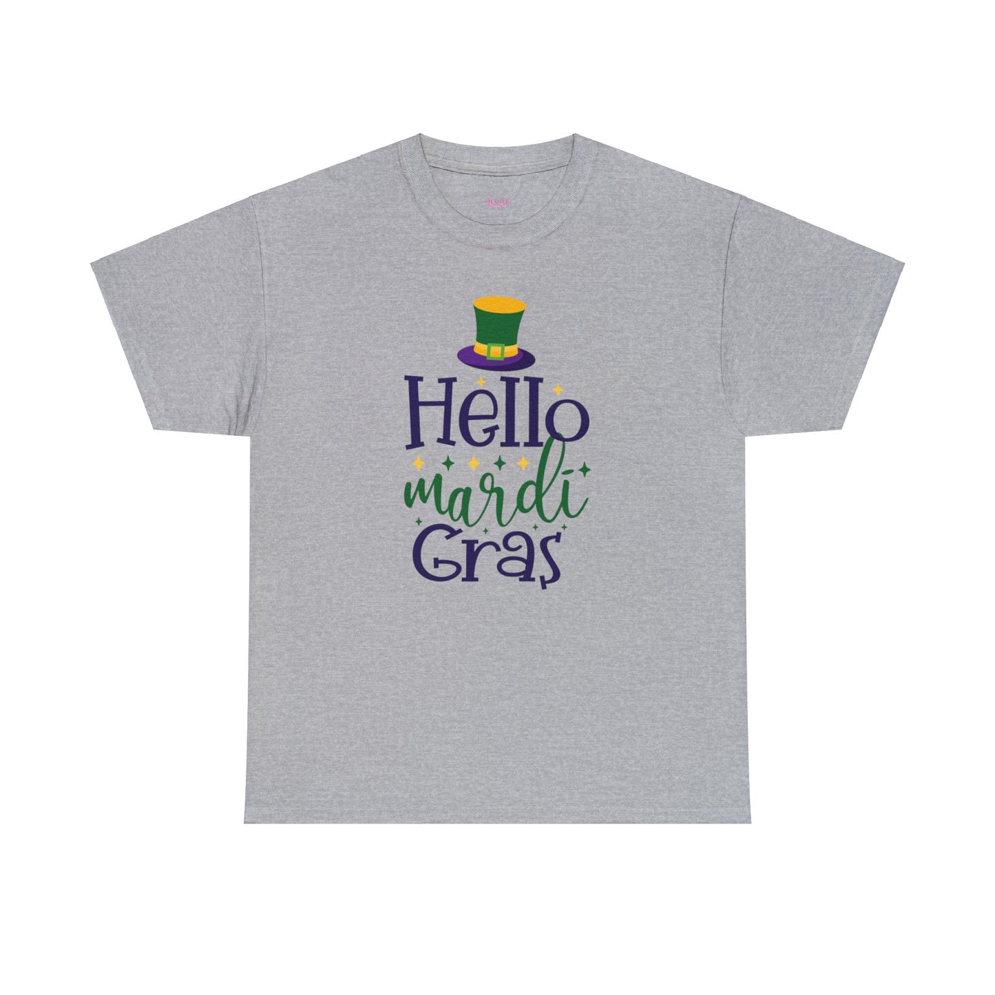 Hello Mardi Gras Unisex Heavy Cotton Tee