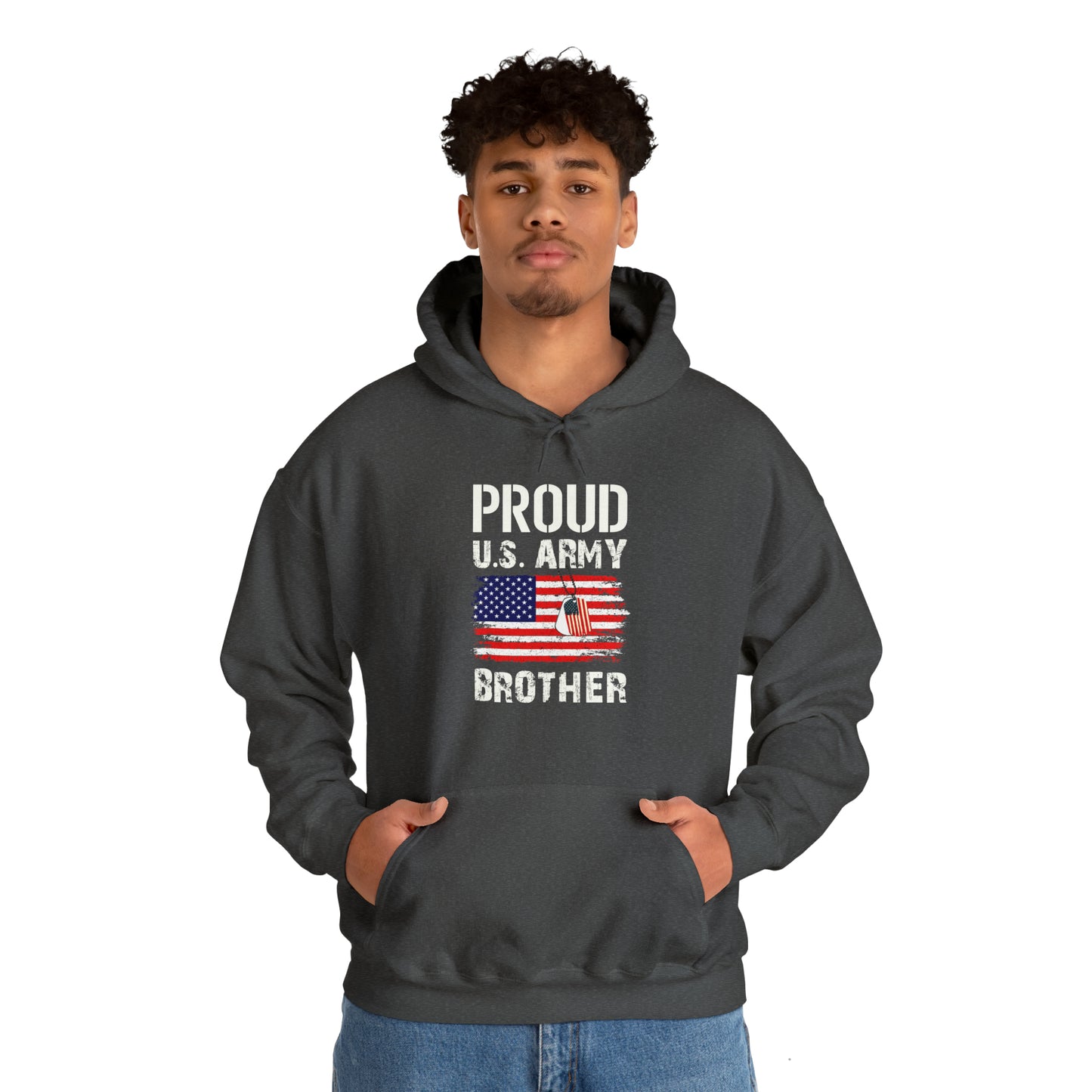 Proud US Army Brother Unisex Heavy Blend™ Hooded Sweatshirt