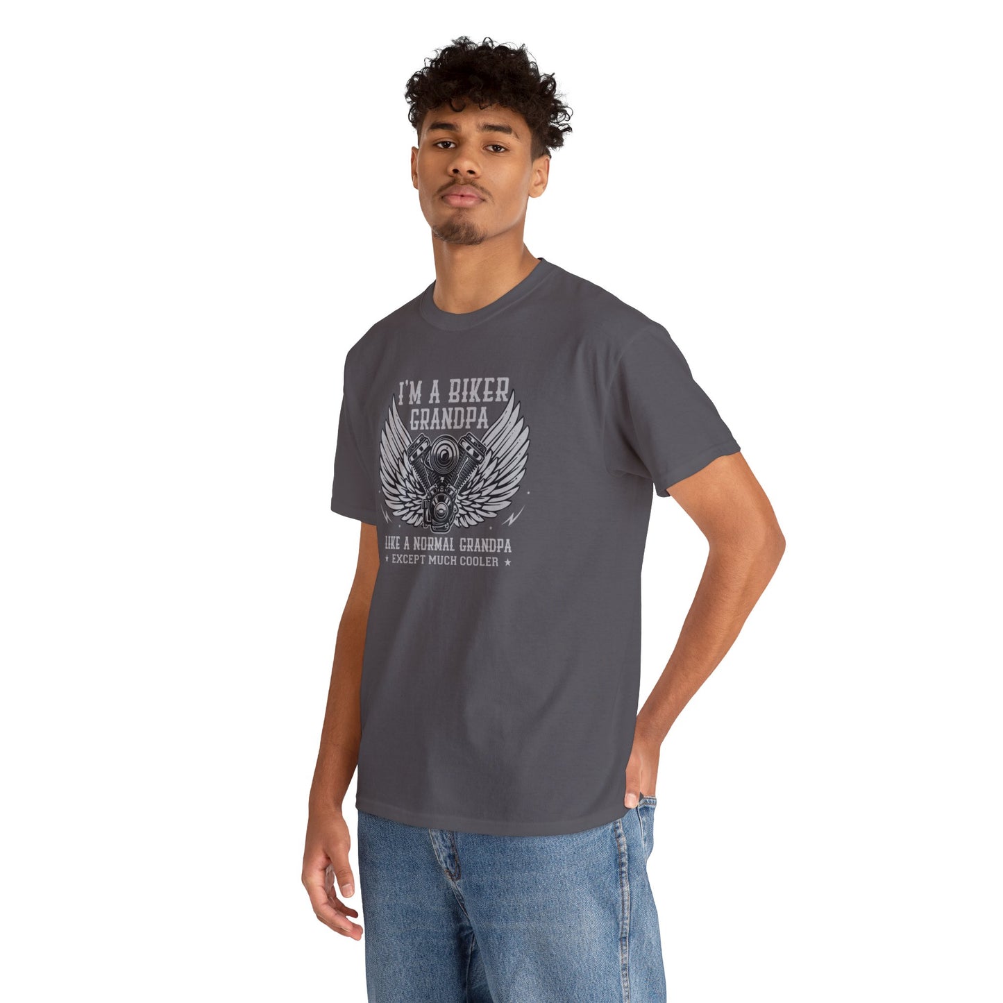 Im a Biker Grandpa LIke a Normal Grandpa Except Much Cooler Unisex Heavy Cotton Tee