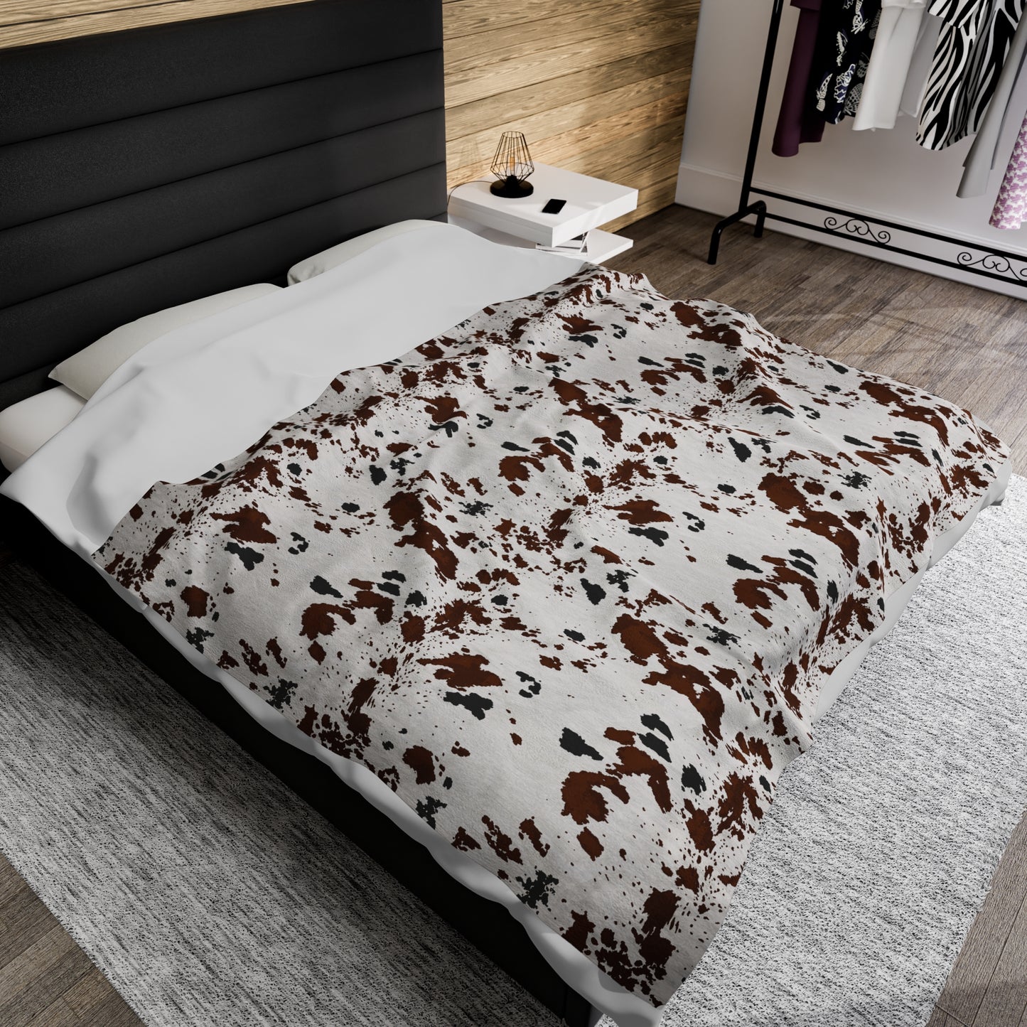 Cowhide print Velveteen Plush Blanket