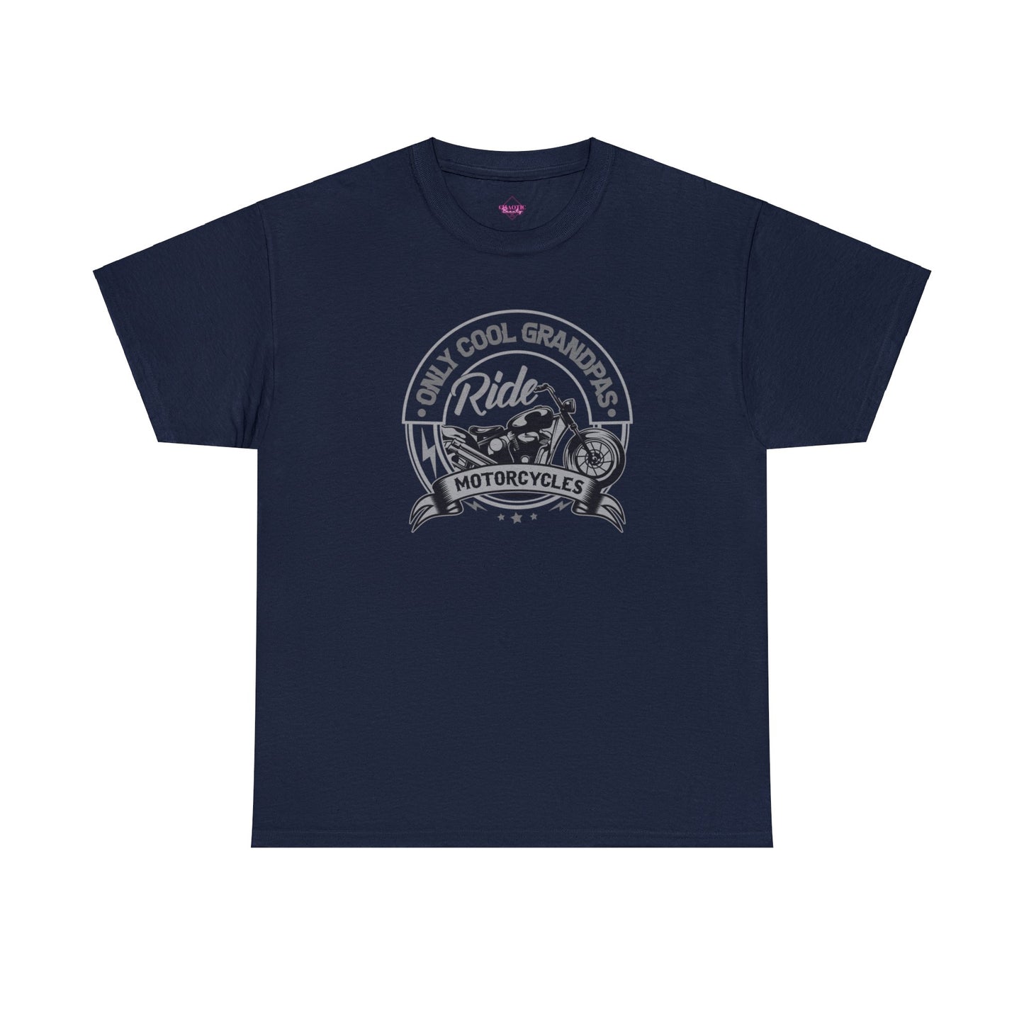 Only Cool Grandpas Ride Motorcycles Unisex Heavy Cotton Tee