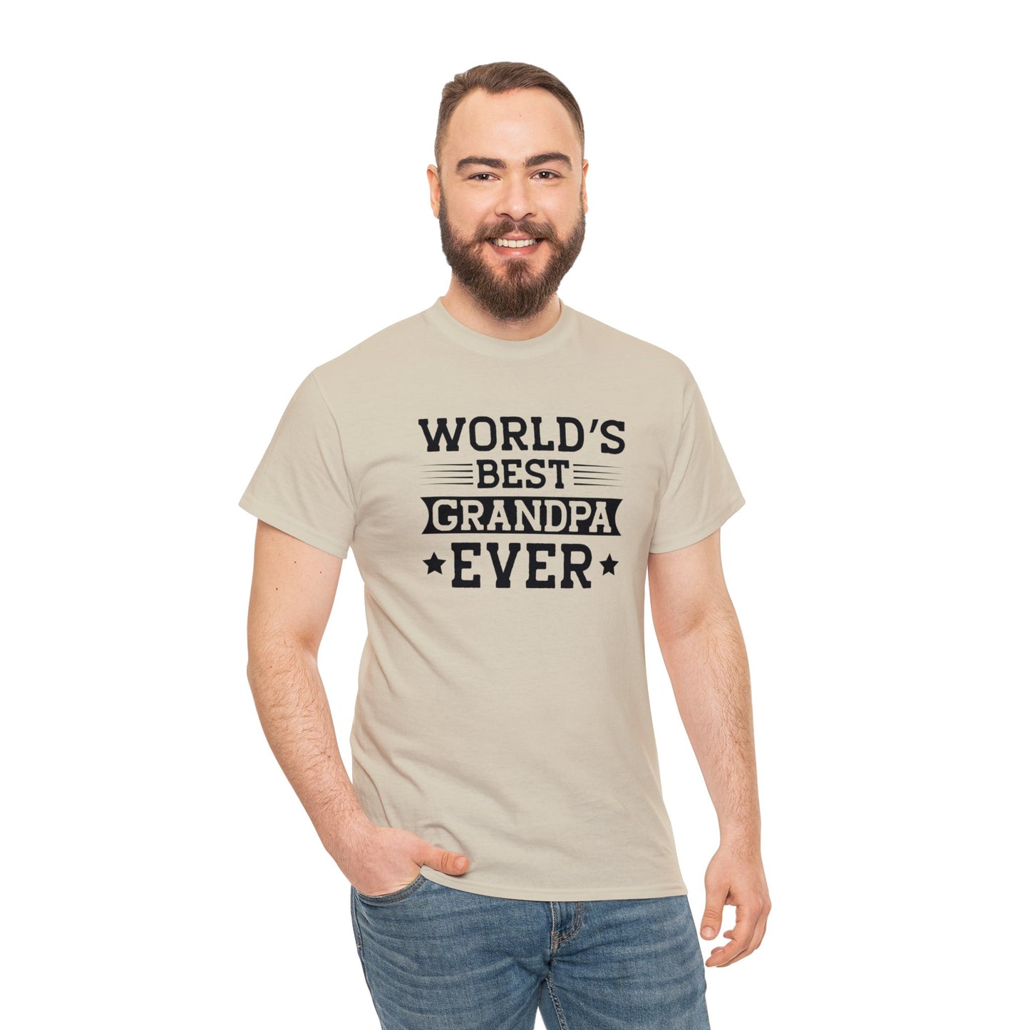 World's Best Grandpa Ever Unisex Heavy Cotton Tee
