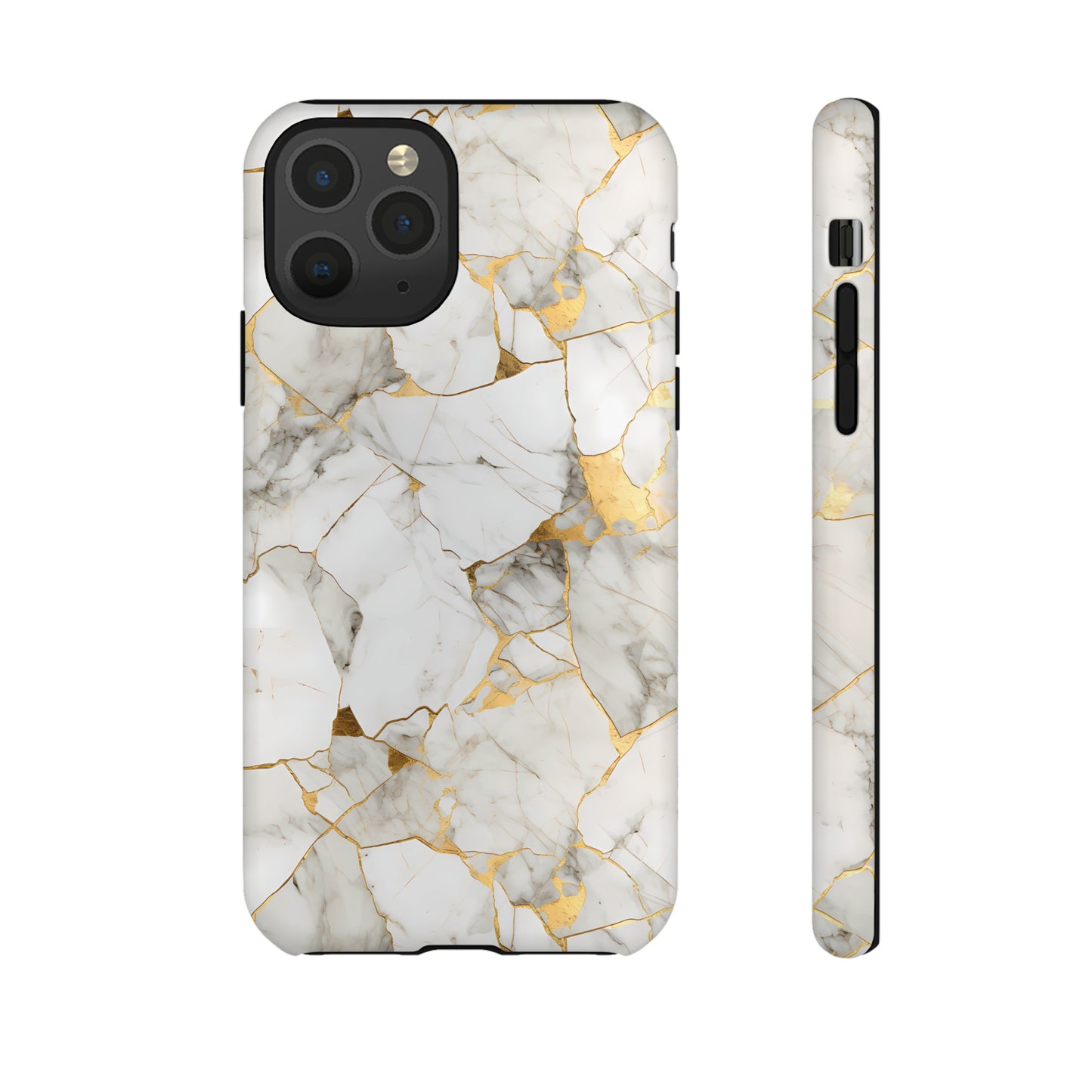 Gold & White Marble Tough Phone Cases