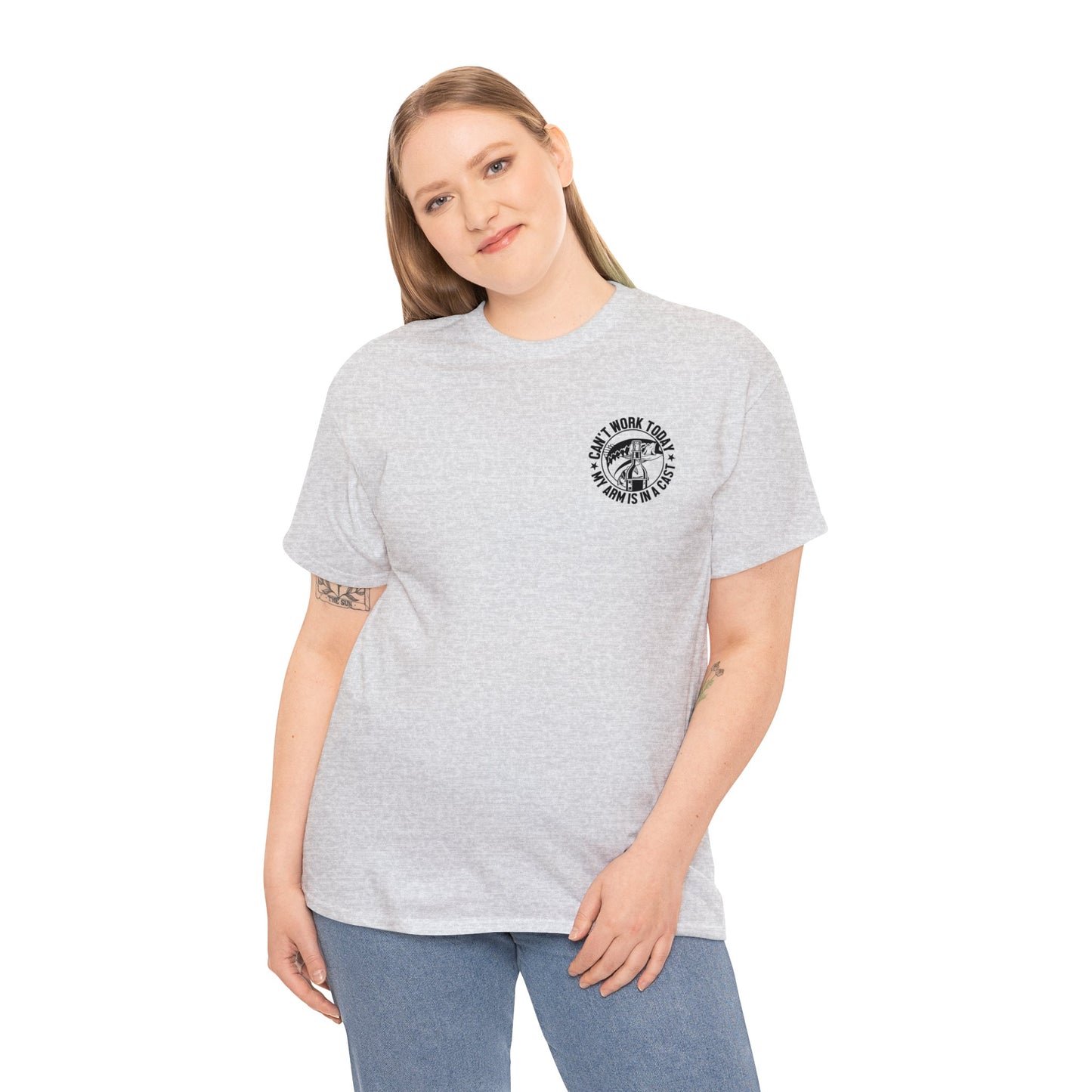 Cant Work Today My Arm Is In A Cast Unisex Heavy Cotton Tee