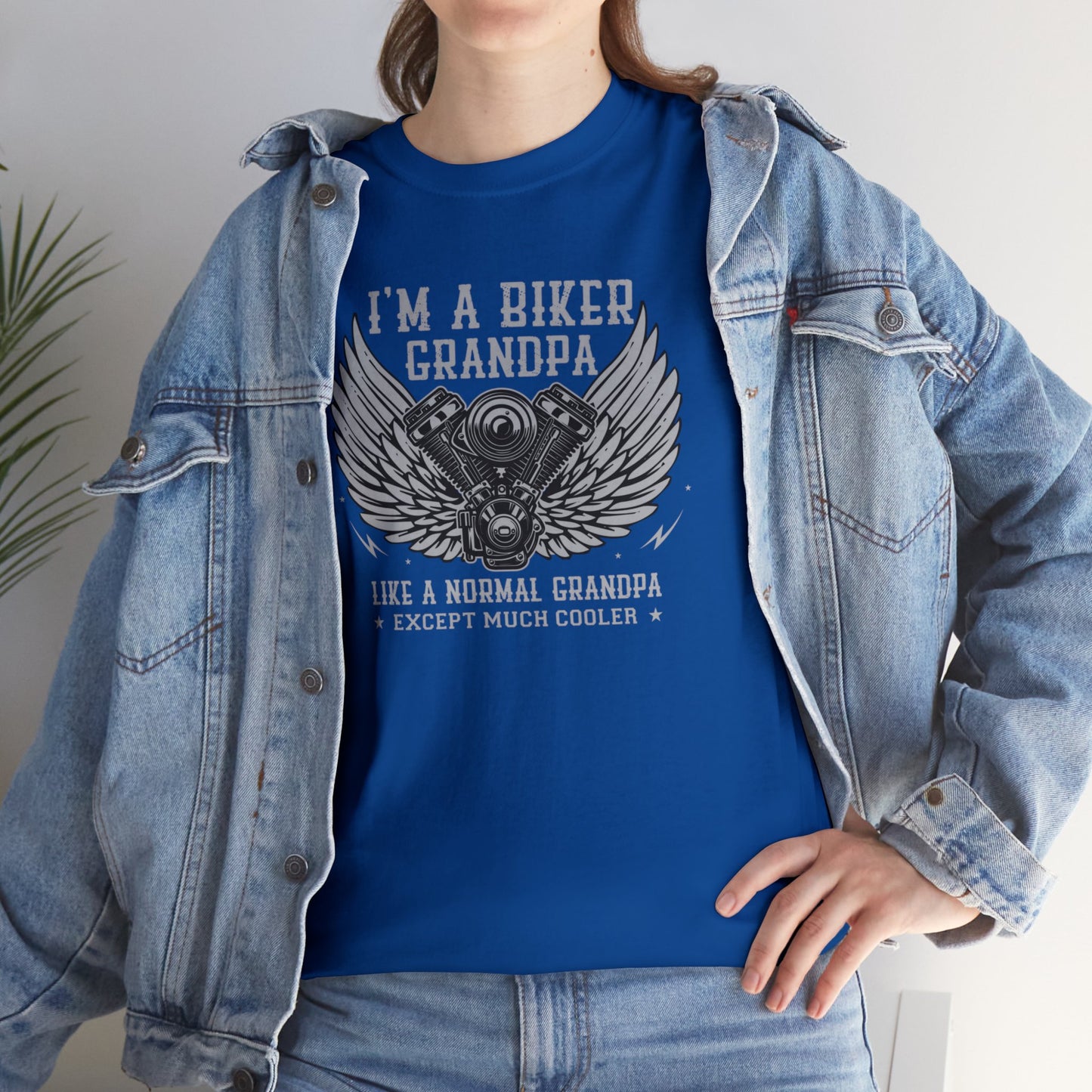 Im a Biker Grandpa LIke a Normal Grandpa Except Much Cooler  Unisex Heavy Cotton Tee