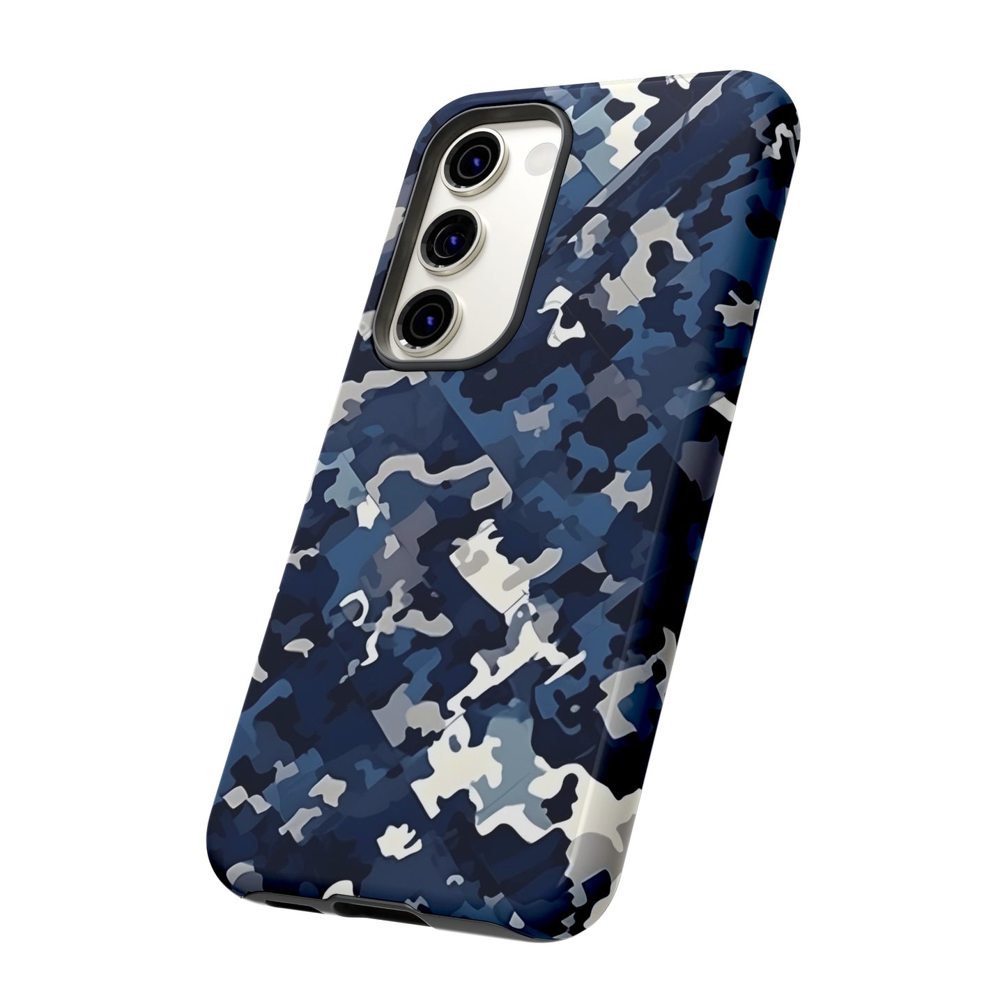 Blue Camo Inspired Tough Phone Cases