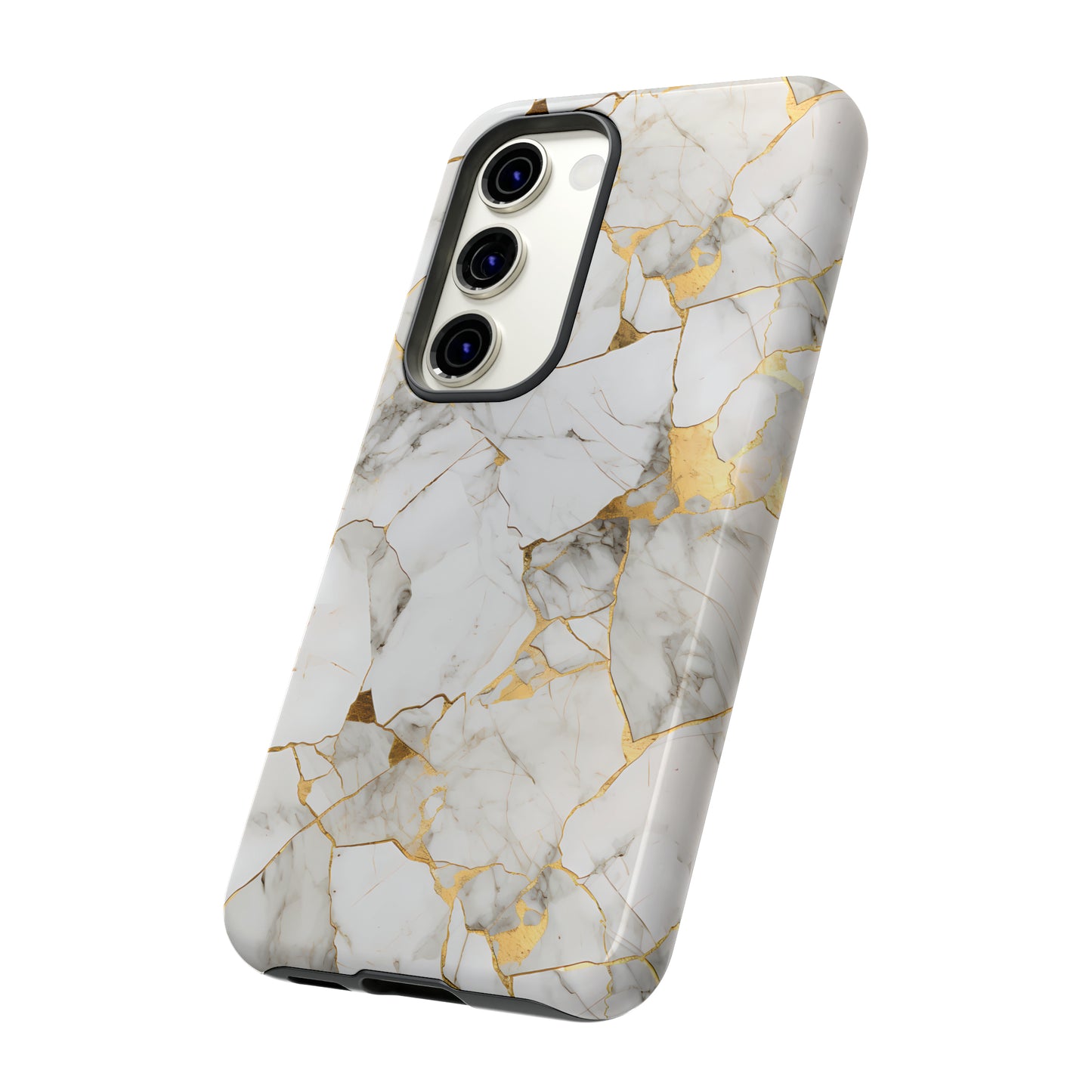Gold & White Marble Tough Phone Cases