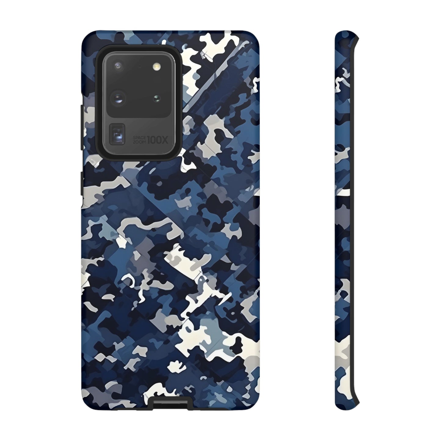Blue Camo Inspired Tough Phone Cases