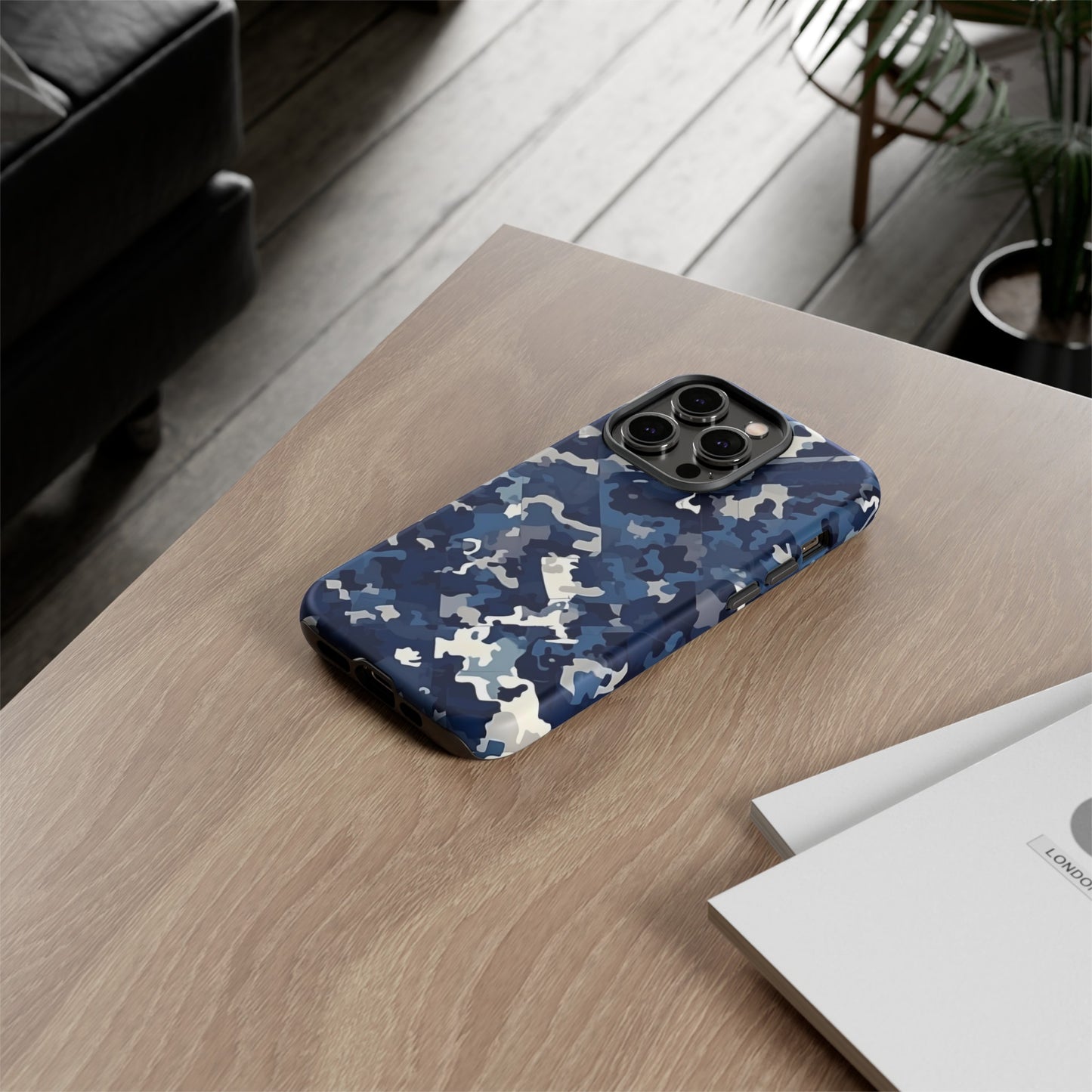 Blue Camo Inspired Tough Phone Cases