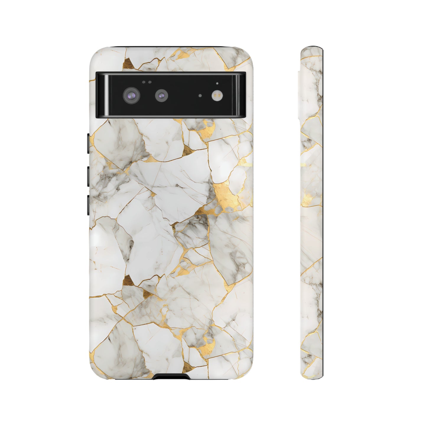 Gold & White Marble Tough Phone Cases
