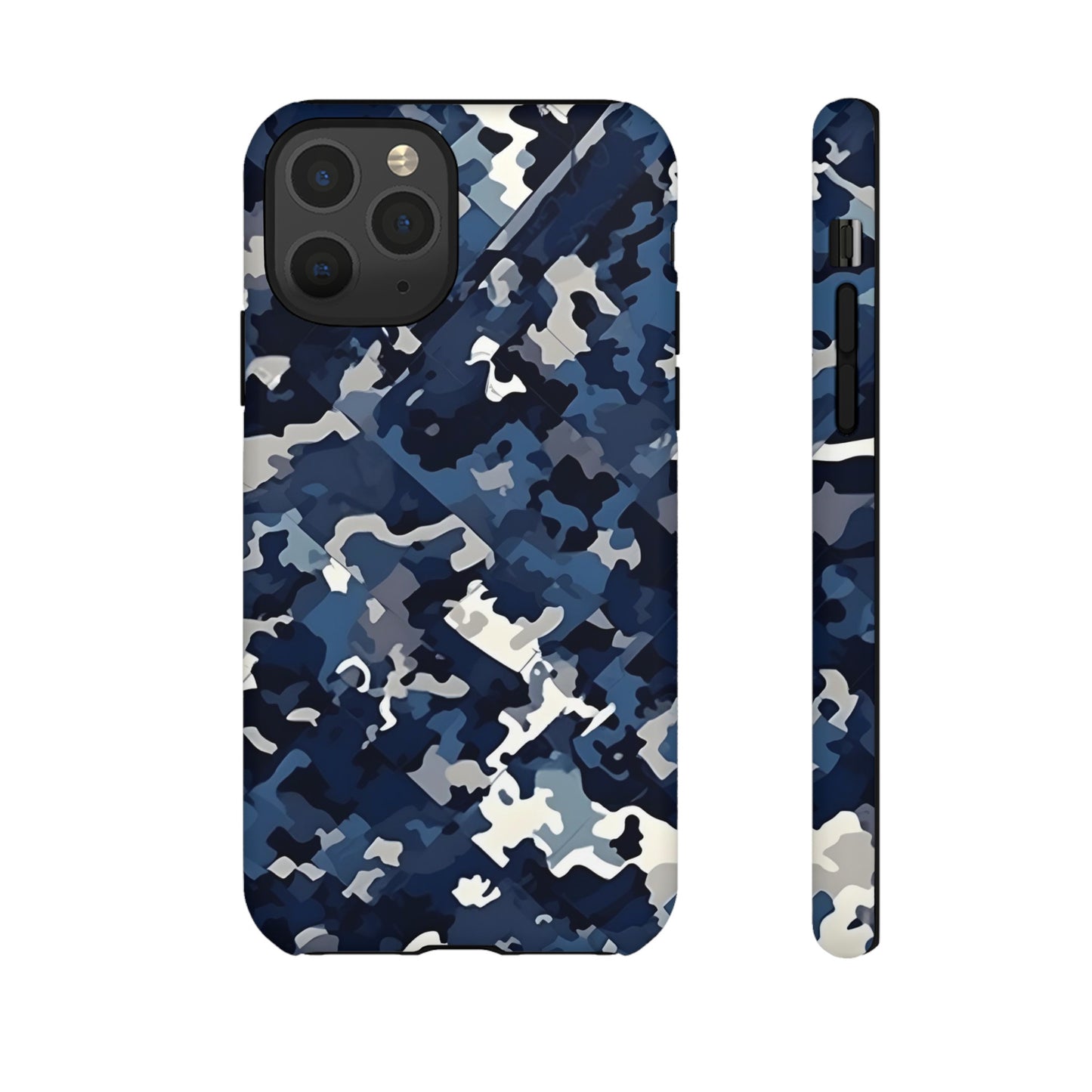 Blue Camo Inspired Tough Phone Cases