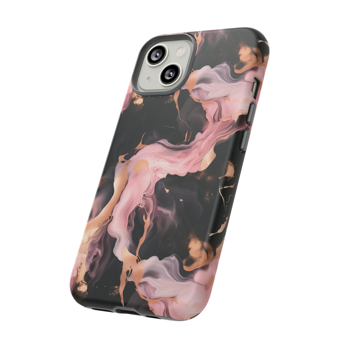 Black & Pink Marble  Tough Phone Cases