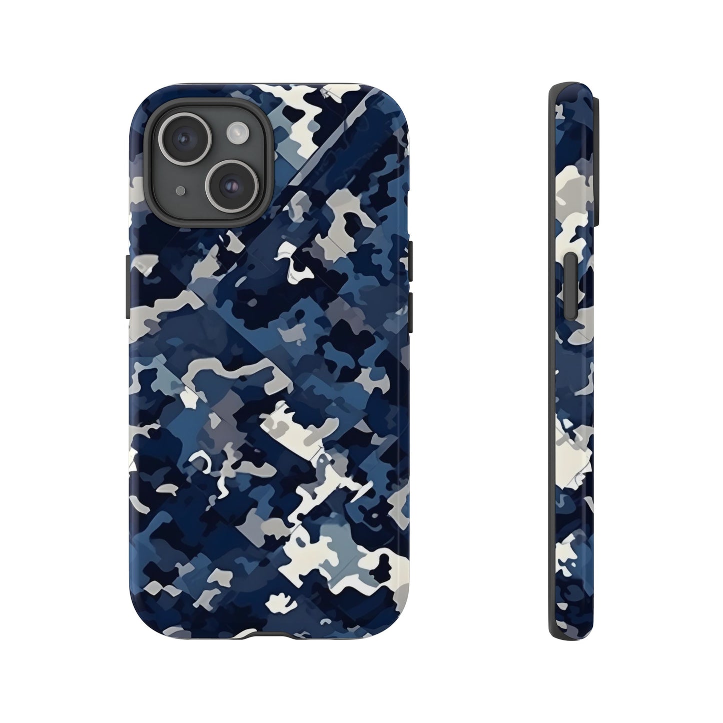 Blue Camo Inspired Tough Phone Cases
