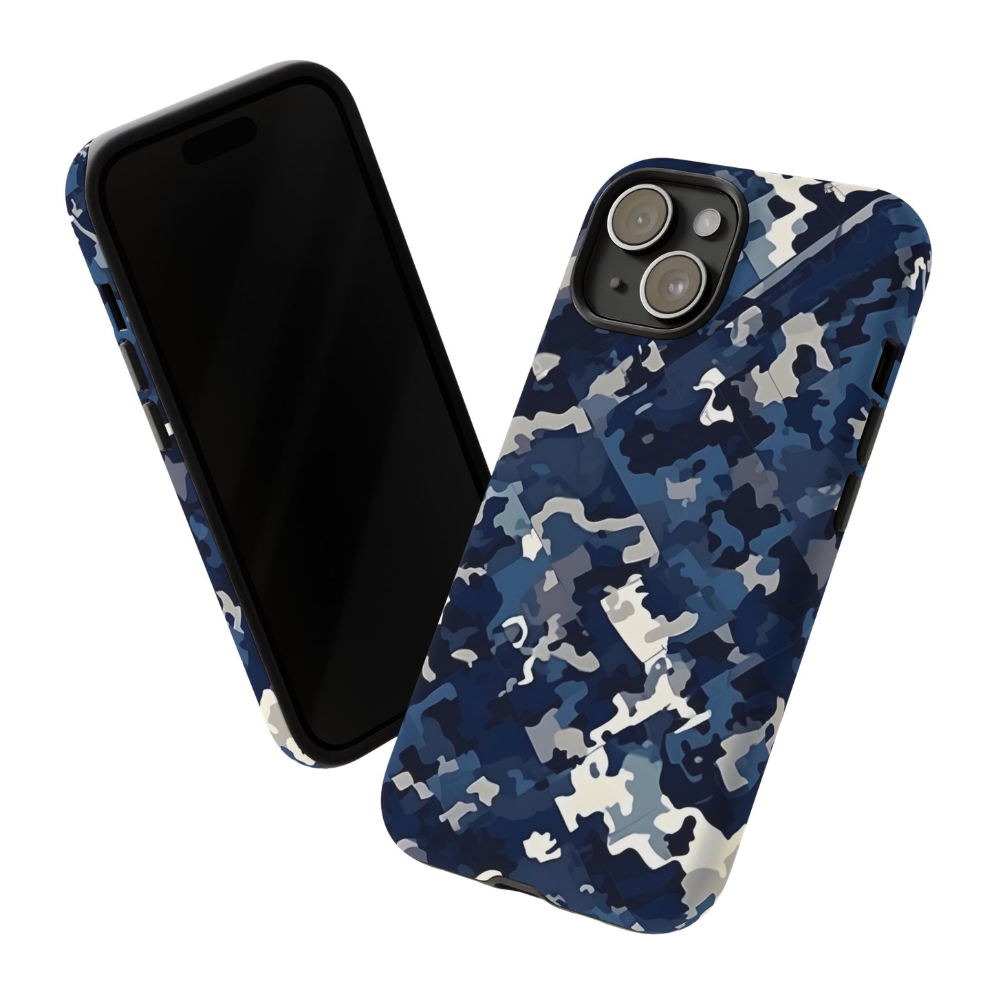 Blue Camo Inspired Tough Phone Cases
